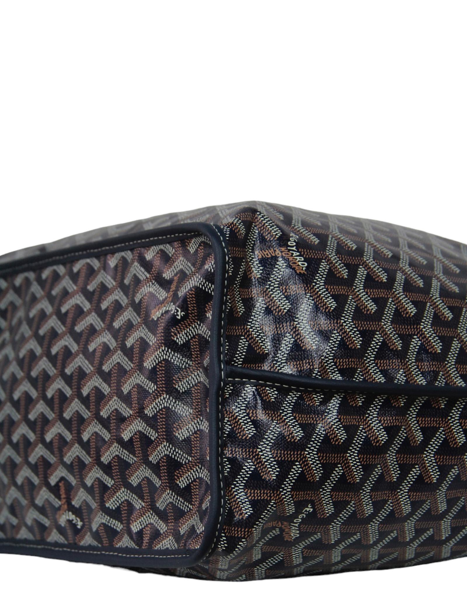 Goyard Navy Canvas/ Leather Reversible Anjou PM Tote Bag 1