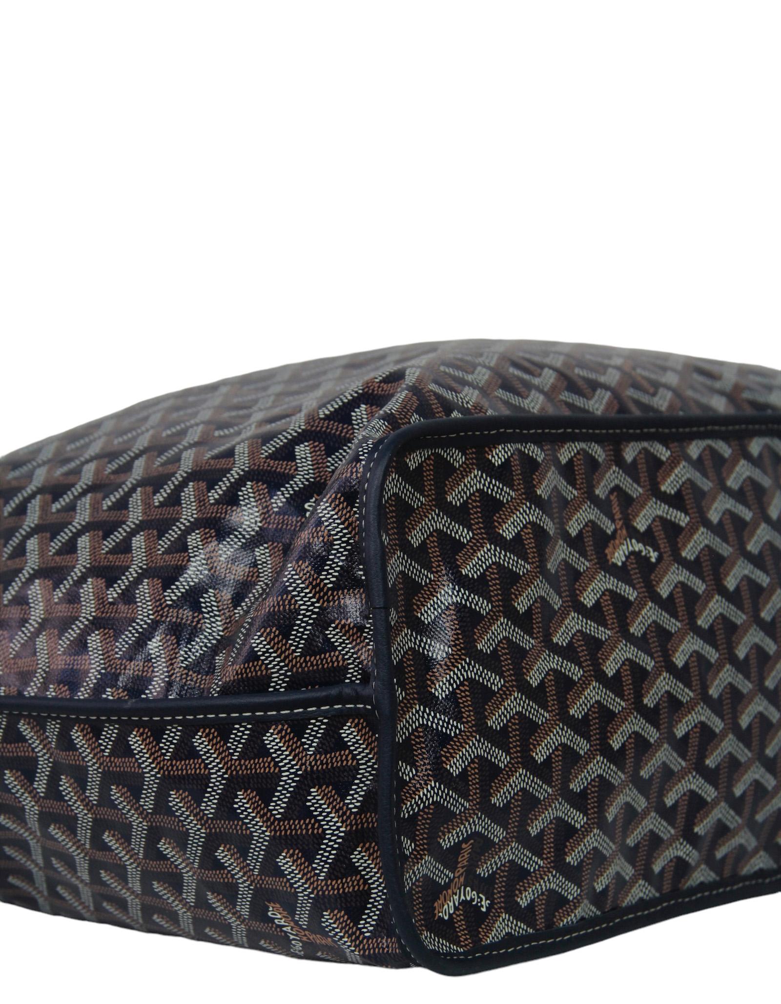 Goyard Navy Canvas/ Leather Reversible Anjou PM Tote Bag 2