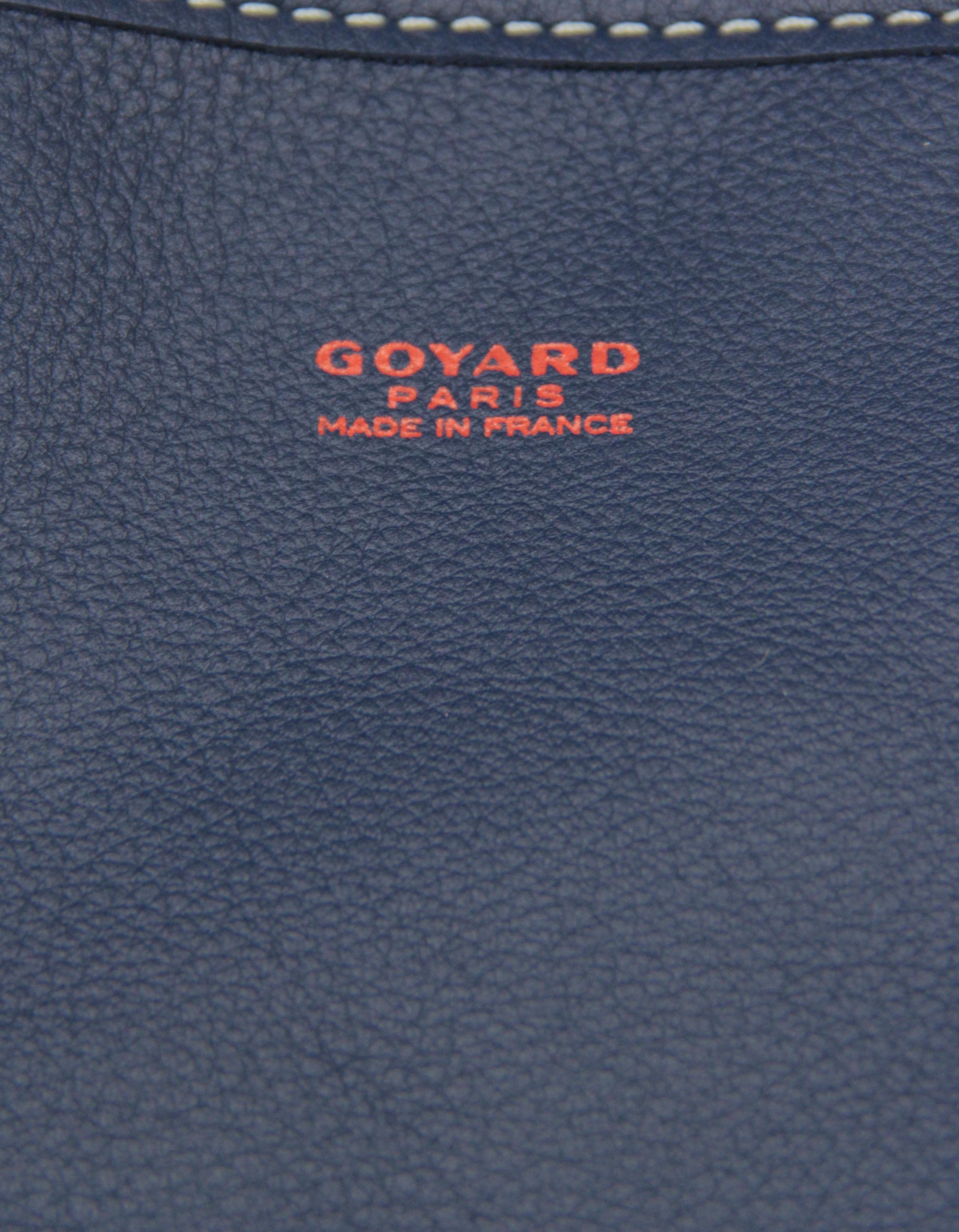 Goyard Navy Canvas/ Leather Reversible Anjou PM Tote Bag 4