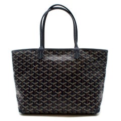 Goyard Navy Goyardine Artois PM Tote Bag