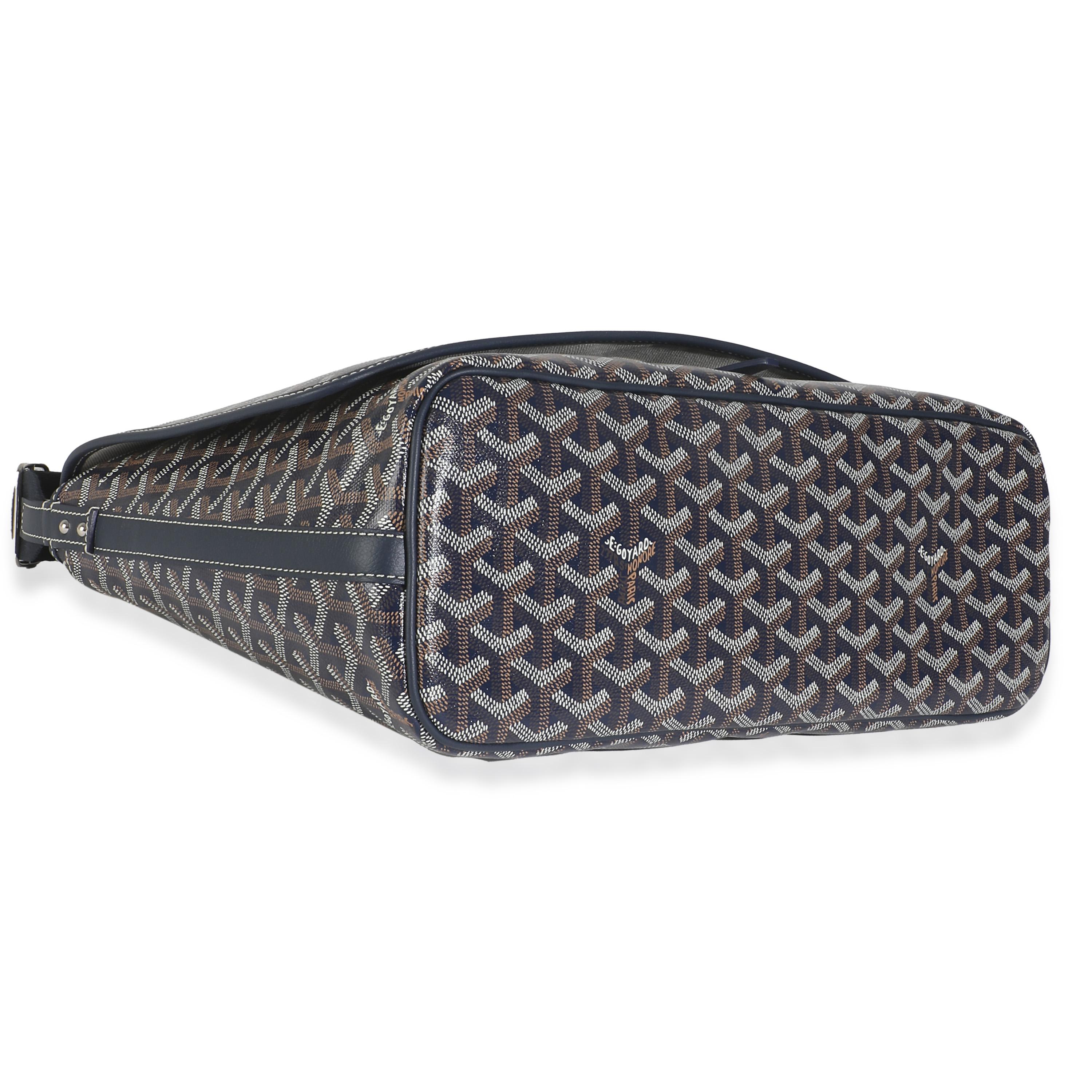 Goyard Navy Goyardine Canvas Capetien Messenger For Sale 2