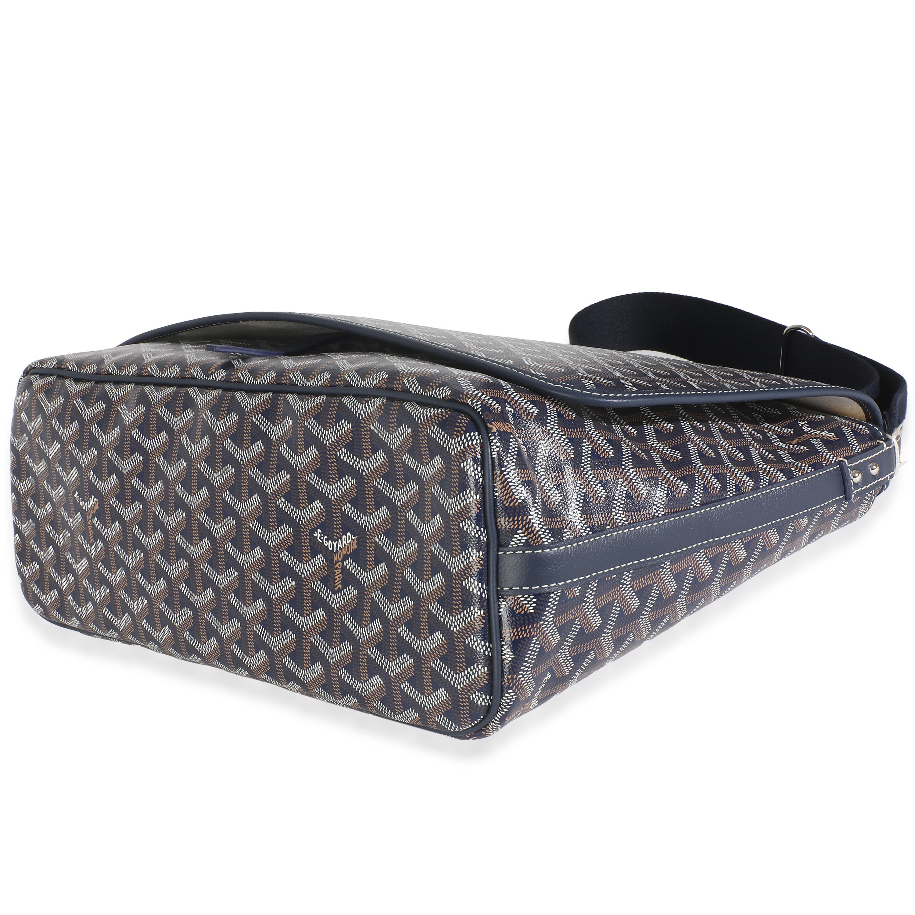 Goyard Navy Goyardine Canvas Capetien Messenger For Sale 3