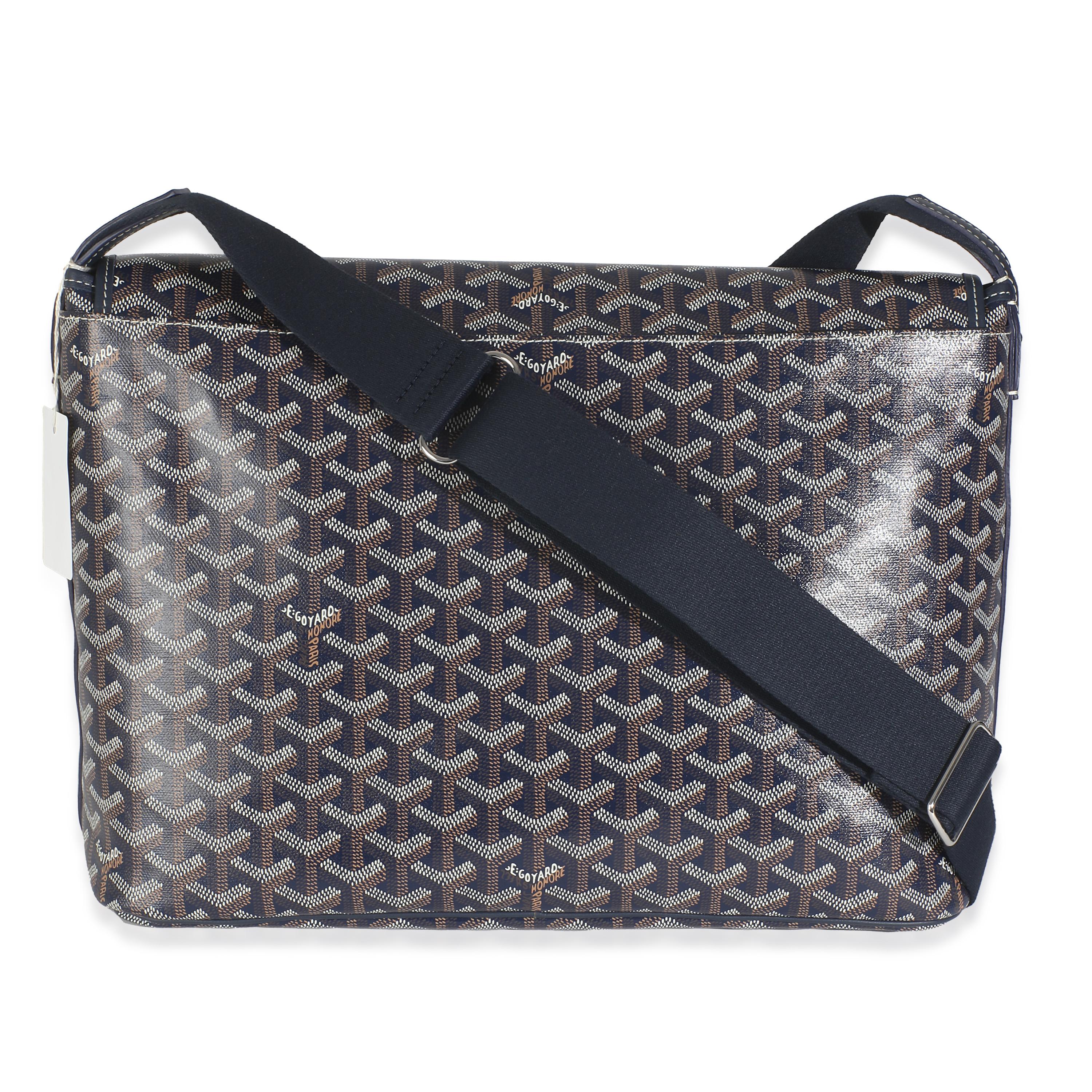 Goyard Navy Goyardine Canvas Capetien Messenger For Sale 4