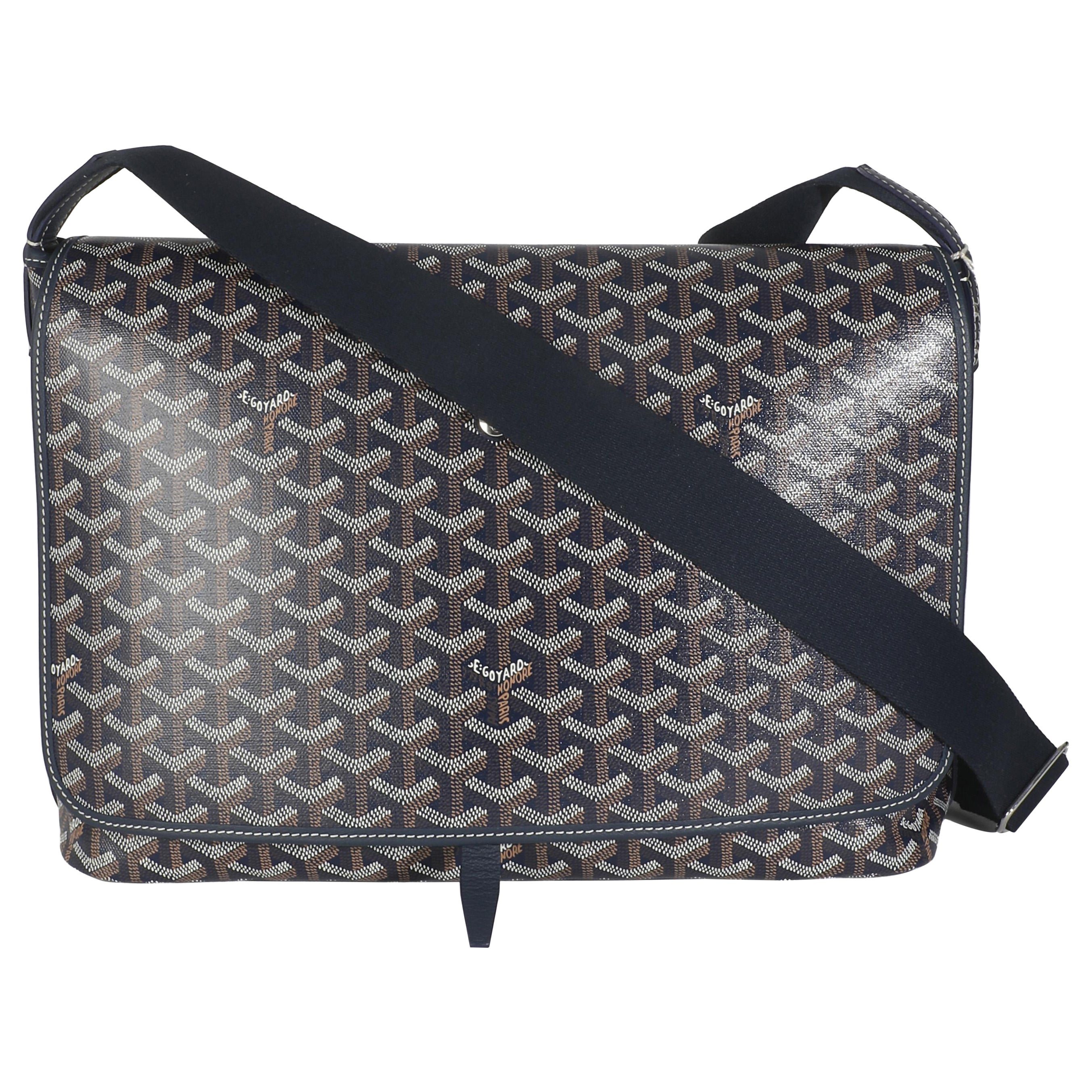 Goyard Navy Goyardine Canvas Capetien Messenger