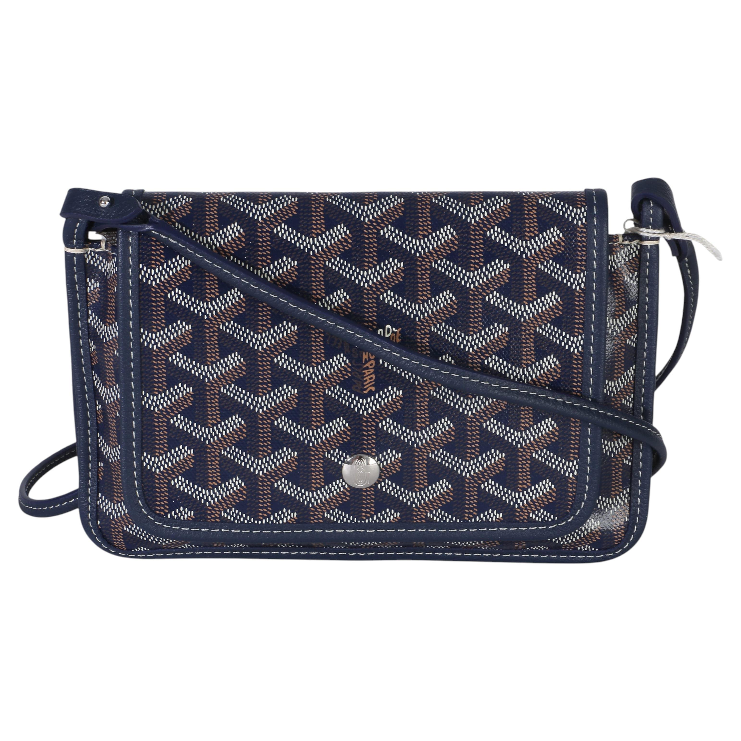 Goyard Geldbörse „Plumet“ aus marineblauem Goyardine-Canvas im Angebot