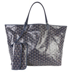 Goyard Navy Goyardine Canvas Saint Louis GM
