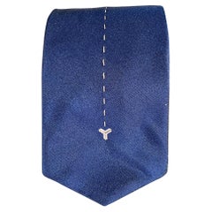 Corbata de Seda Bordada Gris Marino GOYARD