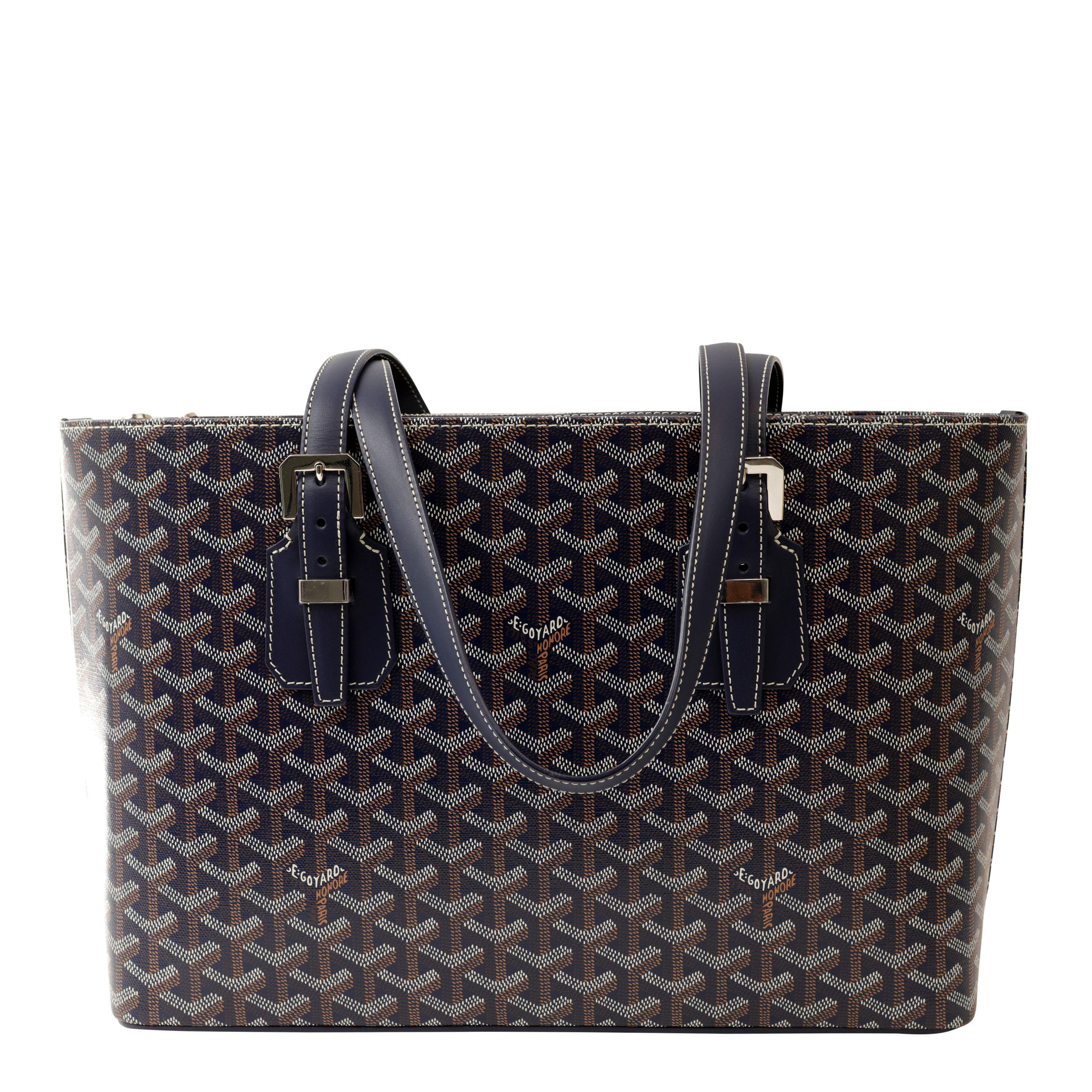 Black Goyard Navy Okinawa PM Tote  For Sale