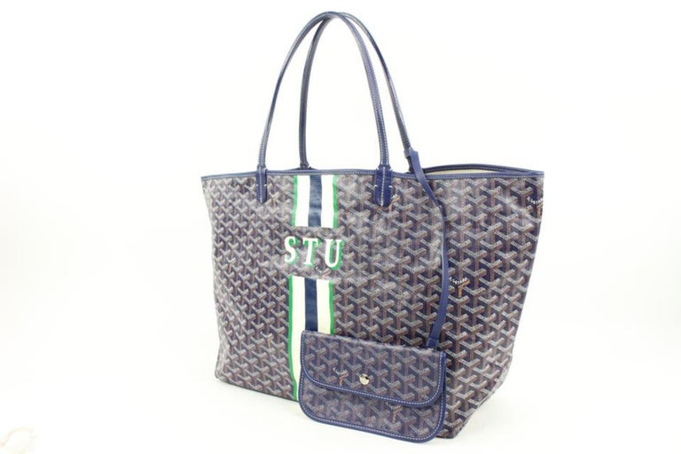 Goyard Grey Chevron St Louis PM Tote with Pouch 96gy516s at 1stDibs