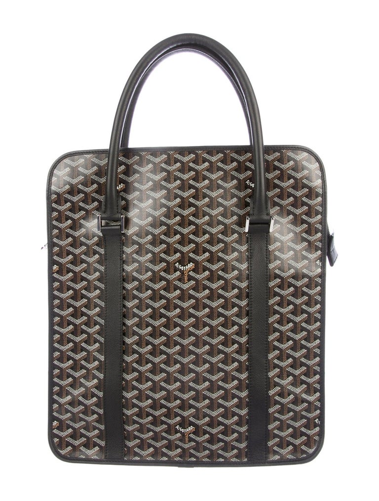 Goyard NEW Brown Monogram Canvas Travel Business Briefcase Top Handle