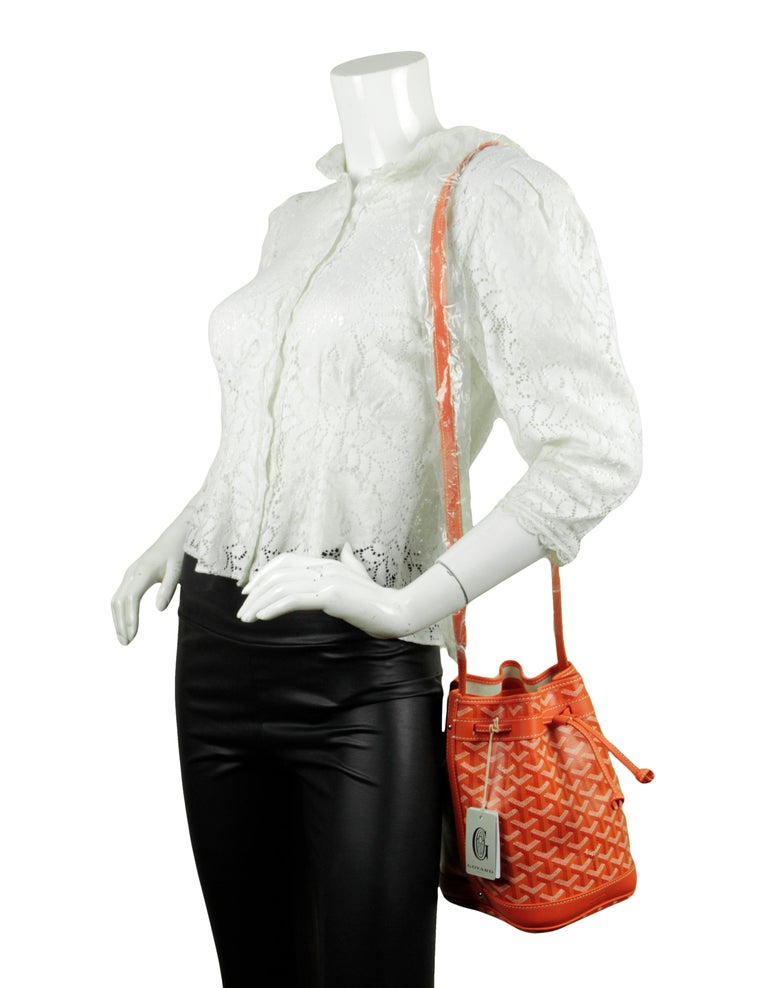Goyard Goyardine Petit Flot Bucket Grey Canvas & Leather Shoulder  Crossbody Bag