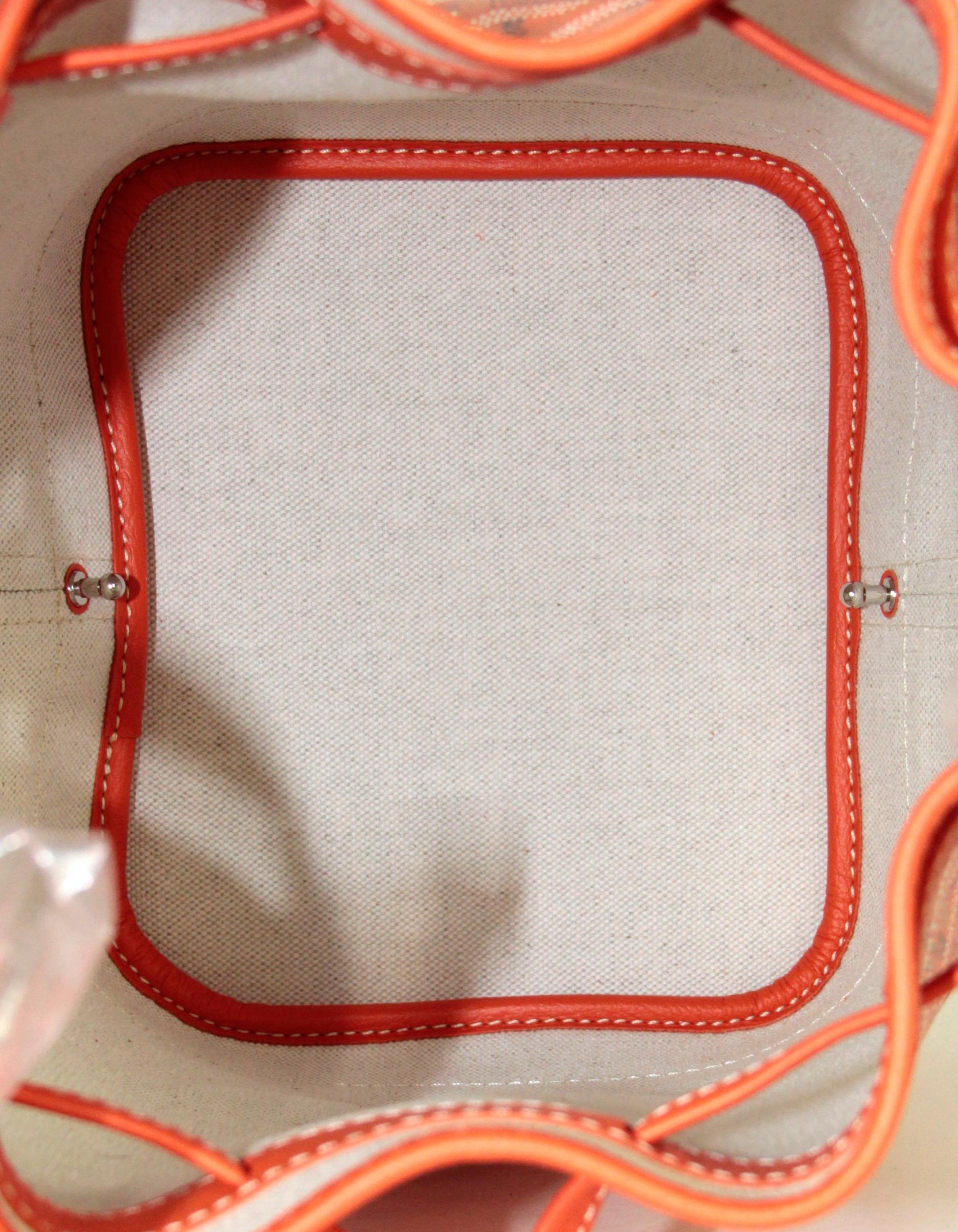 Goyard NEW Orange Goyardine Petit Flot PM Bucket Crossbody Bag 2