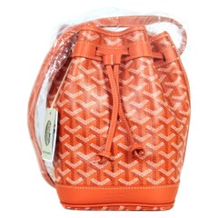Goyard NEW Orange Goyardine Petit Flot PM Bucket Crossbody Bag