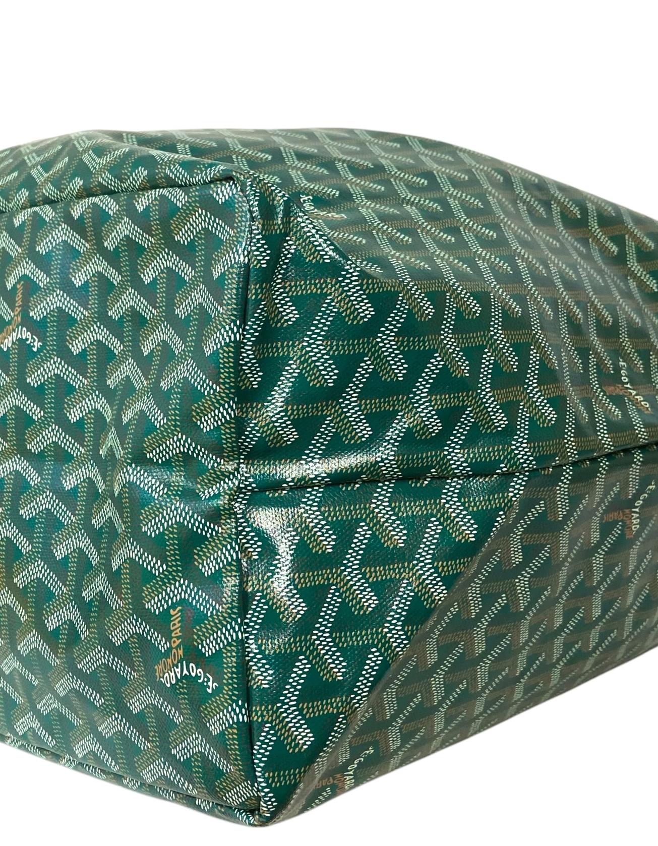 Goyard NOUVEAU AVEC ÉTIQUETTE Sac fourre-tout St. Louis GM en toile Goyardine verte Neuf à New York, NY