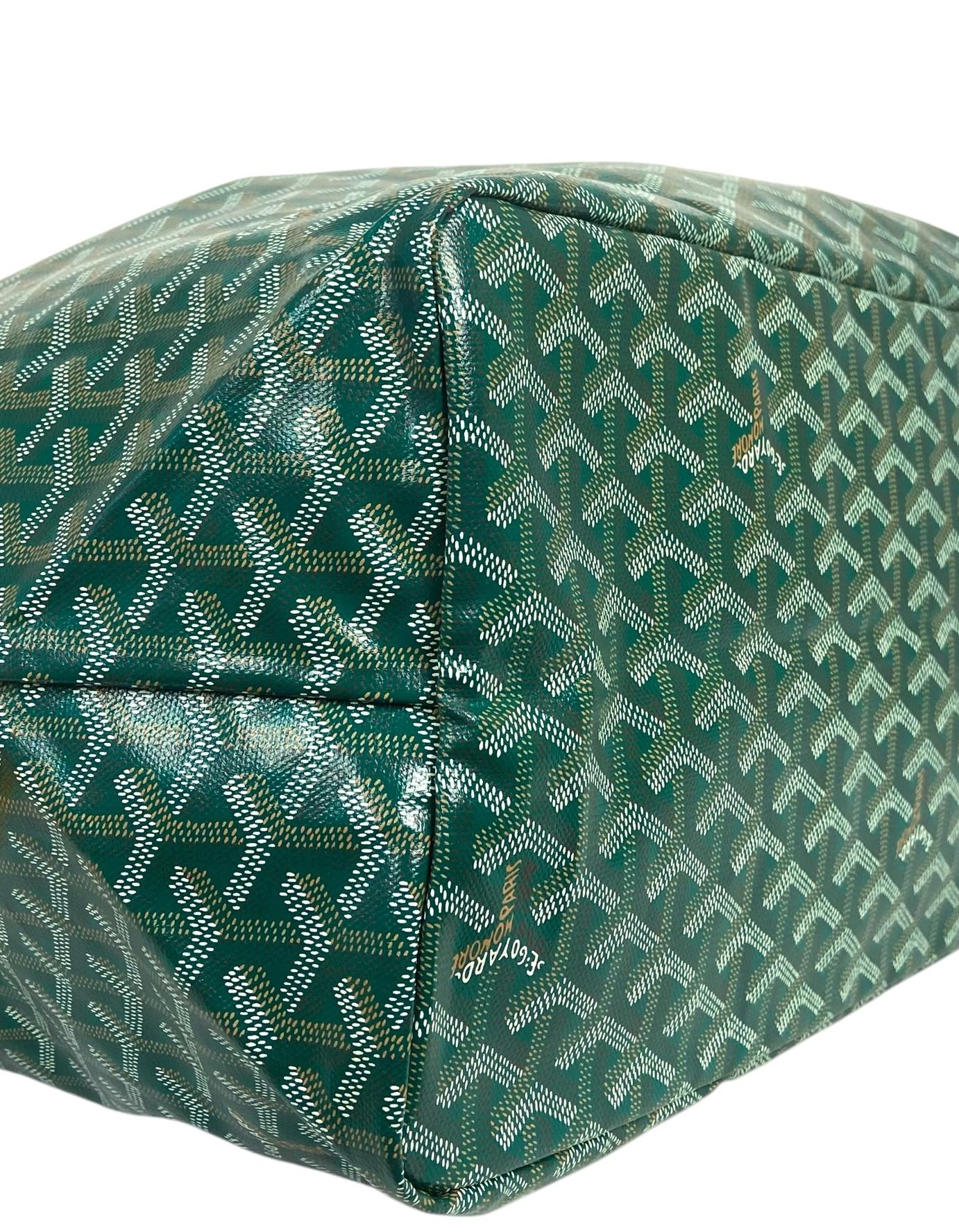  Goyard NOUVEAU AVEC ÉTIQUETTE Sac fourre-tout St. Louis GM en toile Goyardine verte Pour femmes 