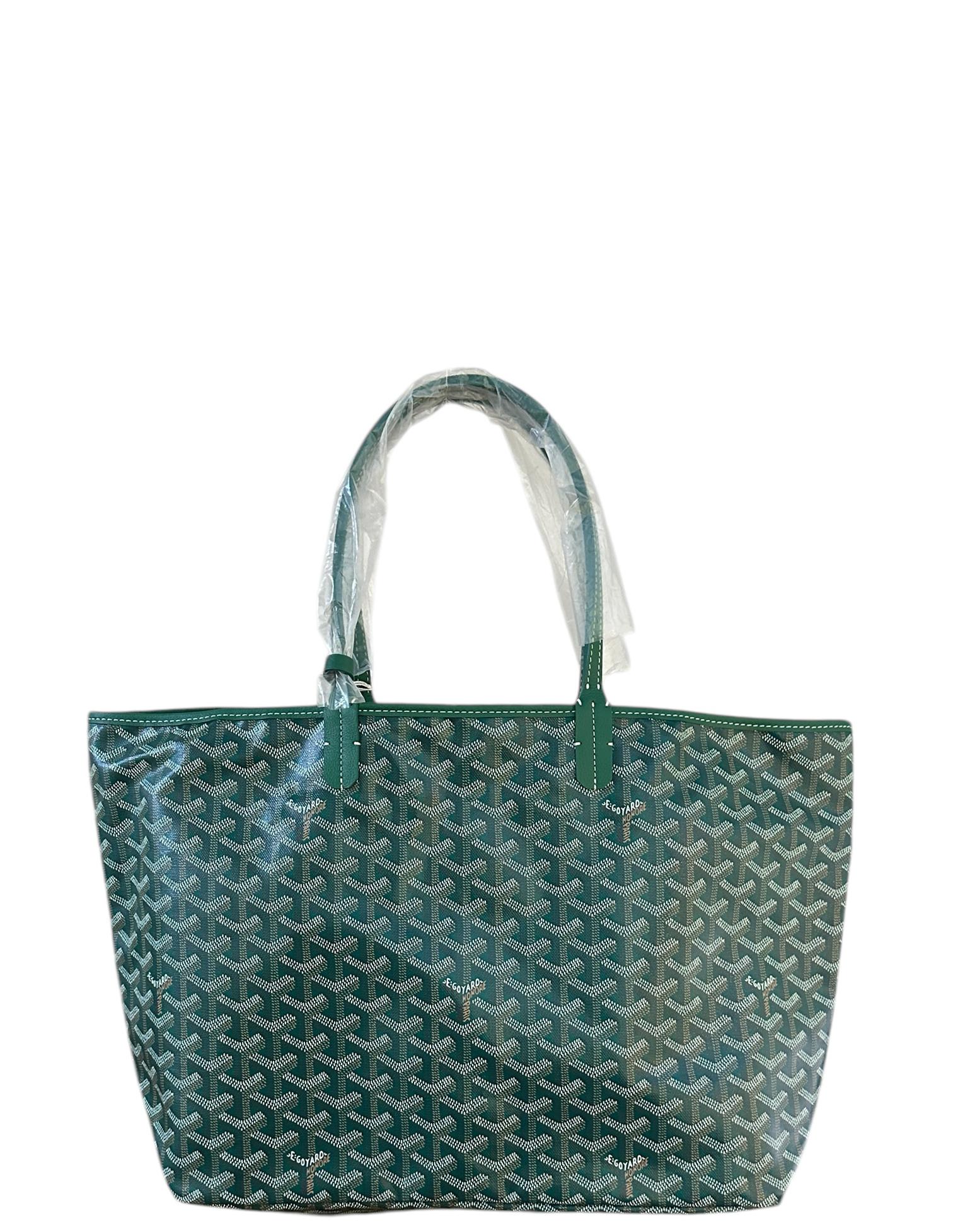 Goyard NWT Green Canvas Goyardine Saint Louis PM Tote Bag w/ Insert In New Condition For Sale In New York, NY