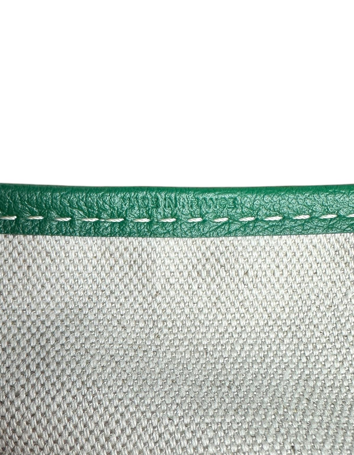Goyard NWT Green Canvas Goyardine Saint Louis PM Tote Bag w/ Insert For Sale 4