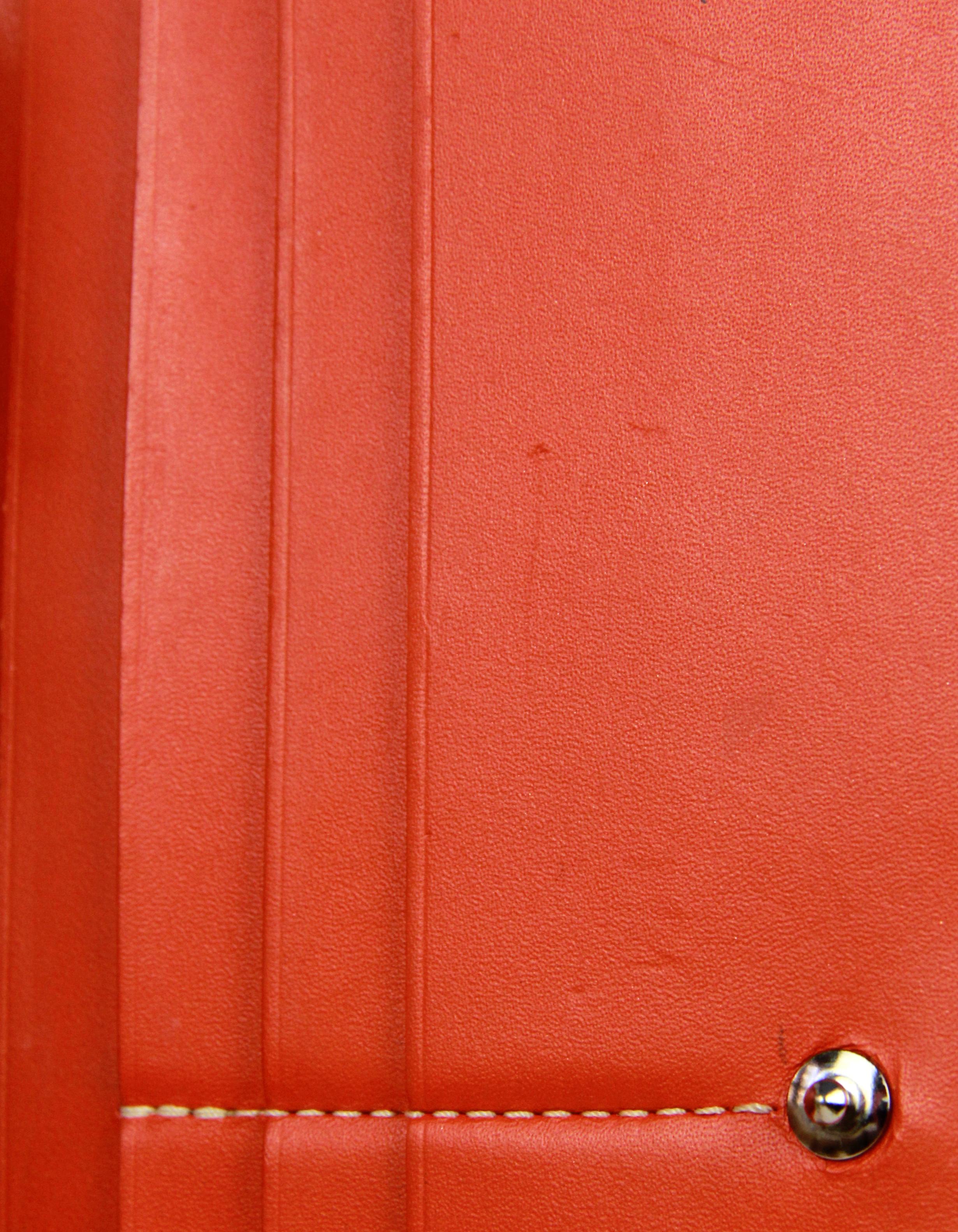 Goyard - Portefeuille en toile orange Goyardine Richelieu Bon état - En vente à New York, NY