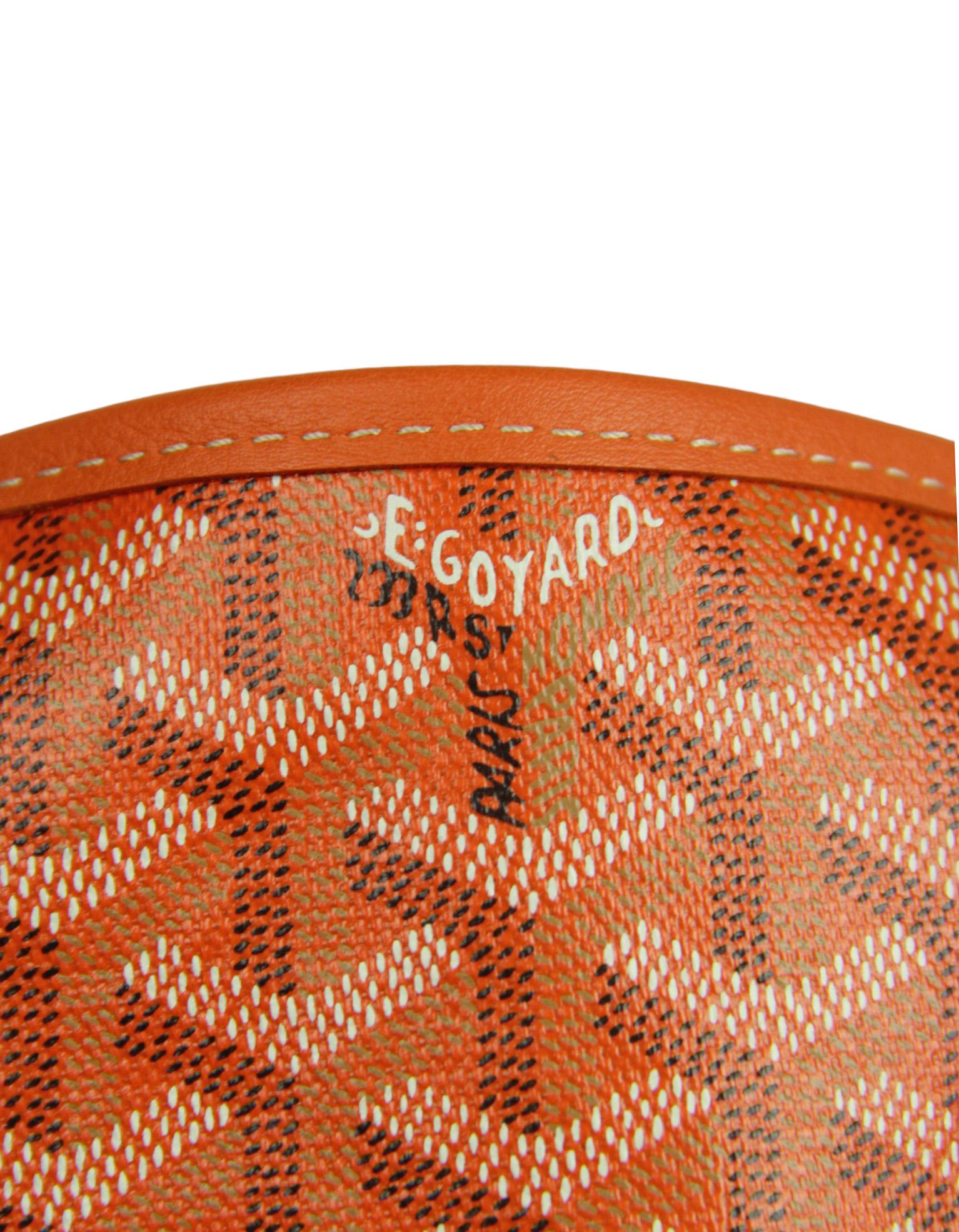 Goyard Orange Canvas/ Leather Goyardine Reversible Anjou GM Tote Bag For Sale 1