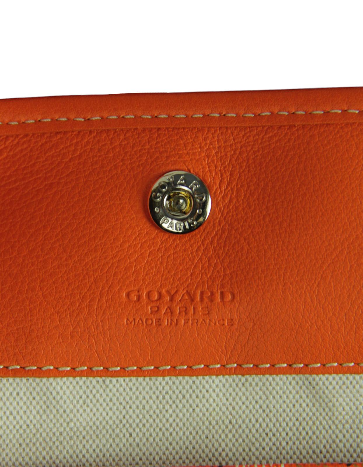 Goyard Orange Canvas/ Leather Goyardine Reversible Anjou GM Tote Bag Excellent état - En vente à New York, NY