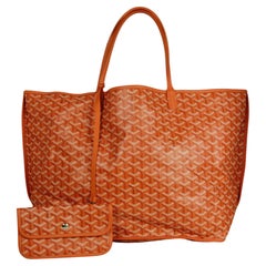 Goyard Orange Canvas/ Leather Goyardine Reversible Anjou GM Tote Bag