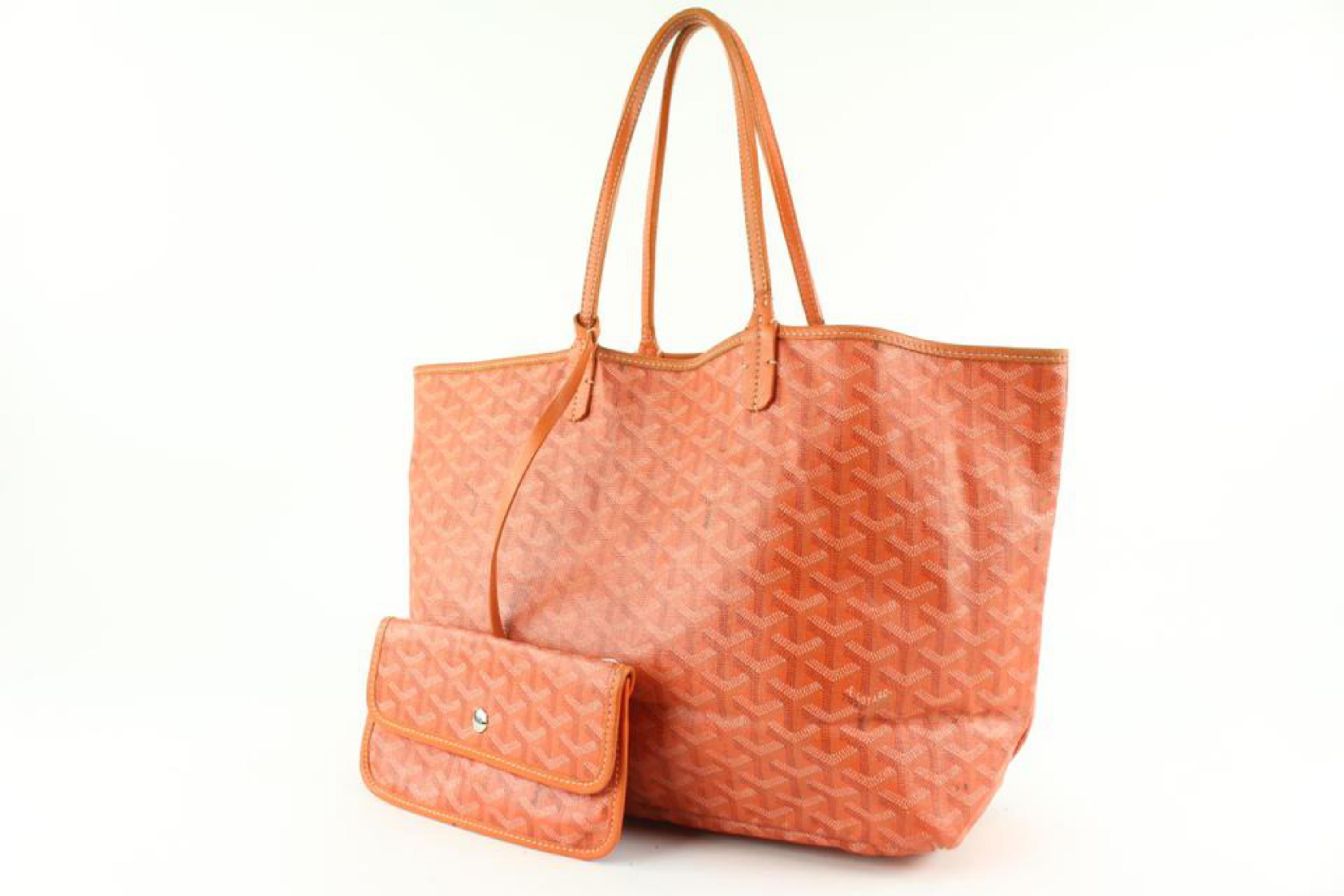Goyard Orange Chevron St Louis PM Tote with Pouch 1222gy27
Date Code/Serial Number: BAL 020114
Made In: France
Measurements: Length:  18.5