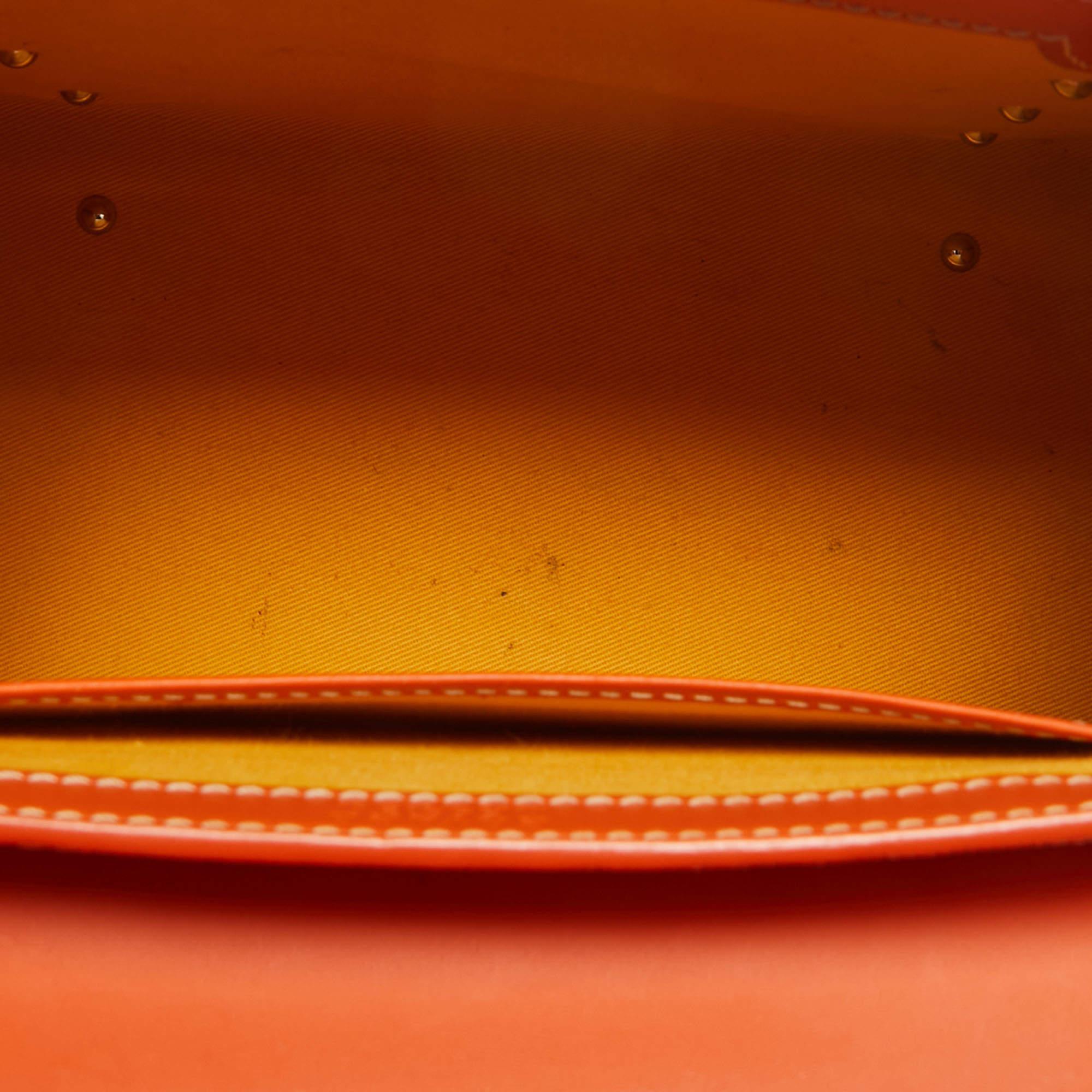 Goyard Orange Coated Canvas and Leather PM Saigon Top Handle Bag 8
