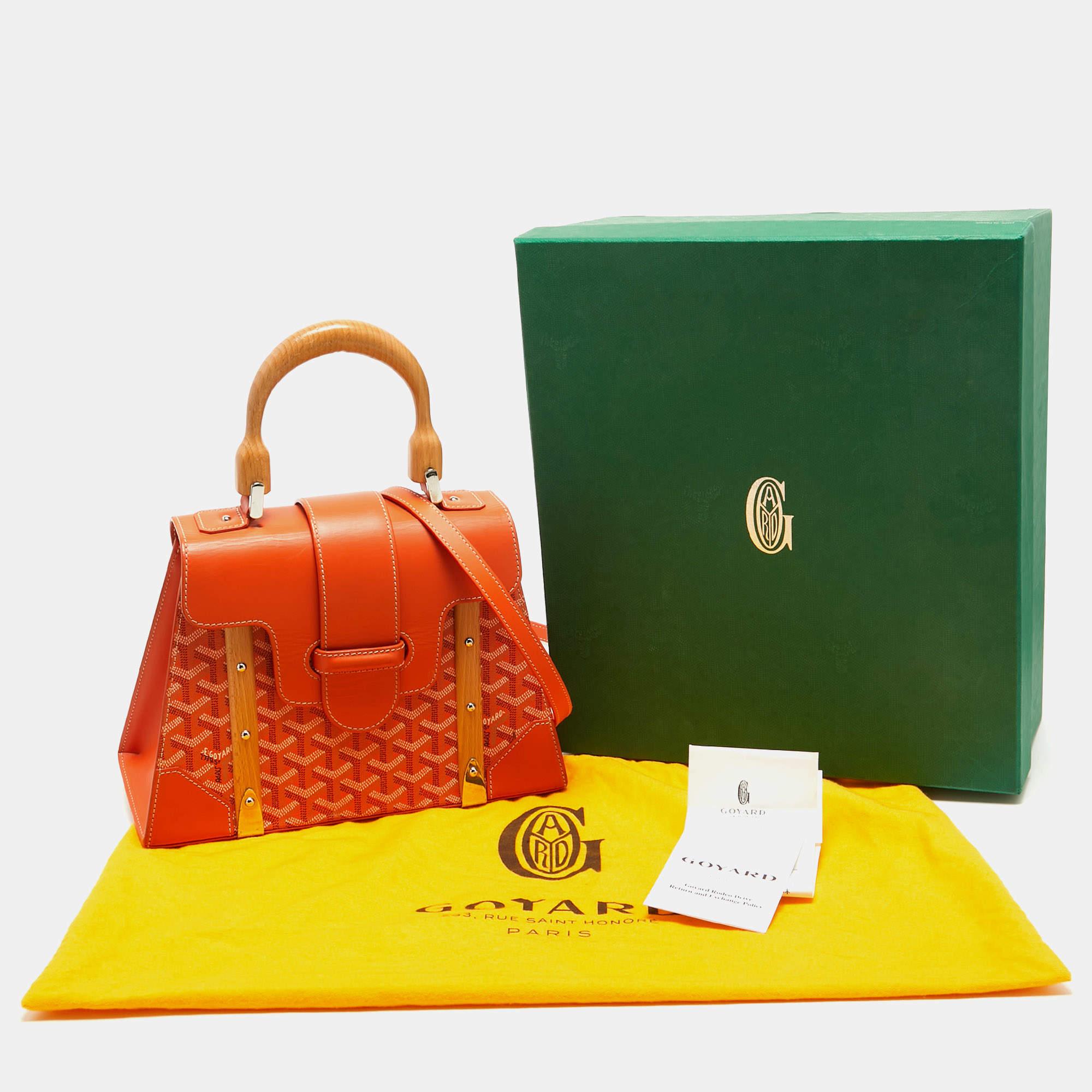 Goyard Orange Coated Canvas and Leather PM Saigon Top Handle Bag 12