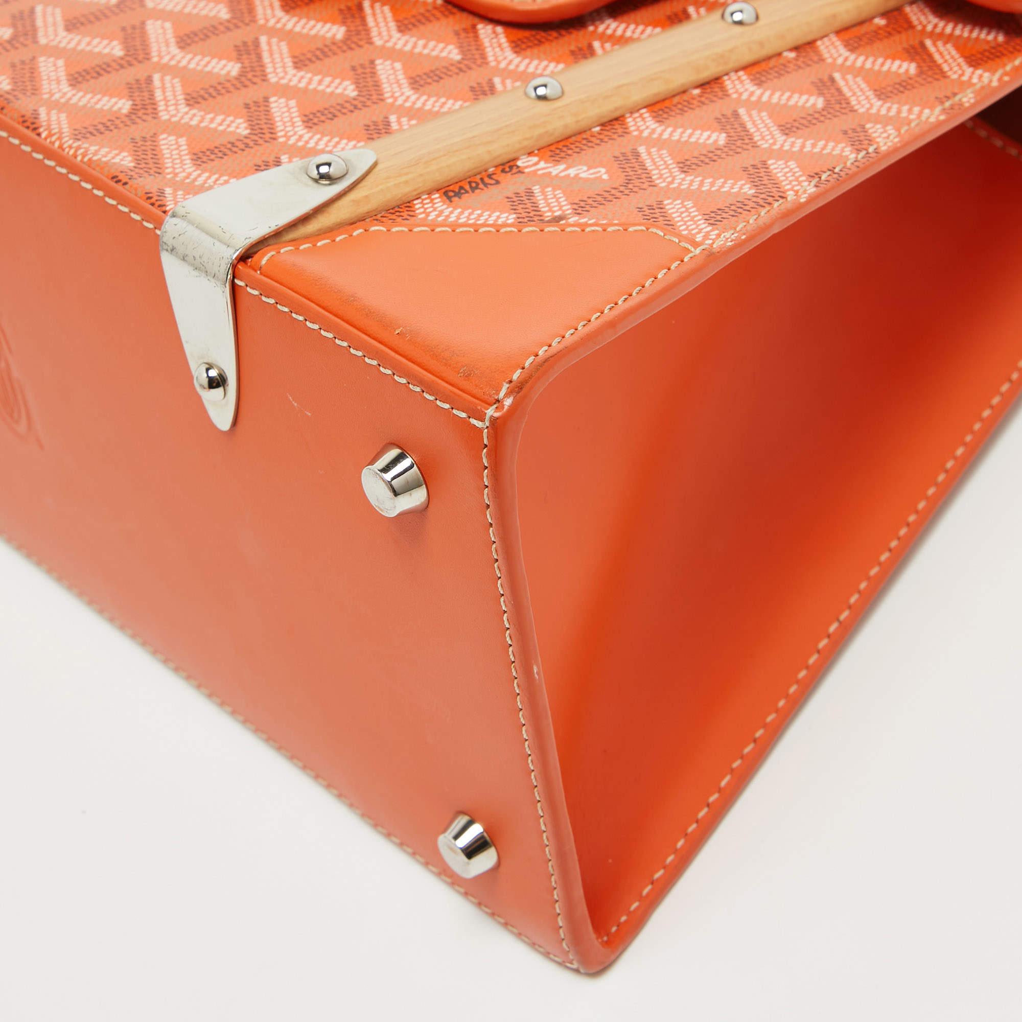Goyard Orange Coated Canvas and Leather PM Saigon Top Handle Bag 1