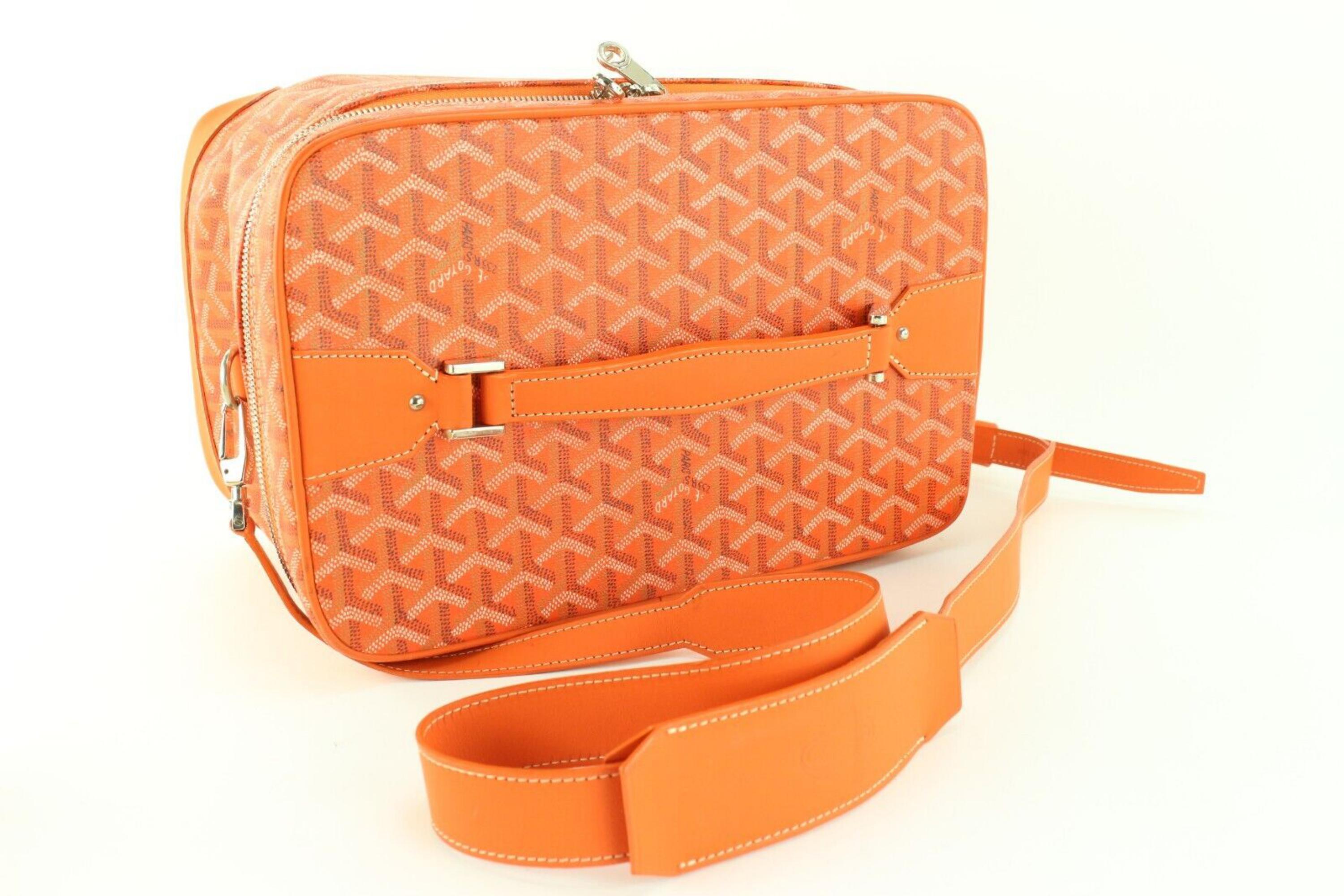 Goyard Orange Cosmetic Train Case Vanity 1GY1101 In Excellent Condition In Dix hills, NY