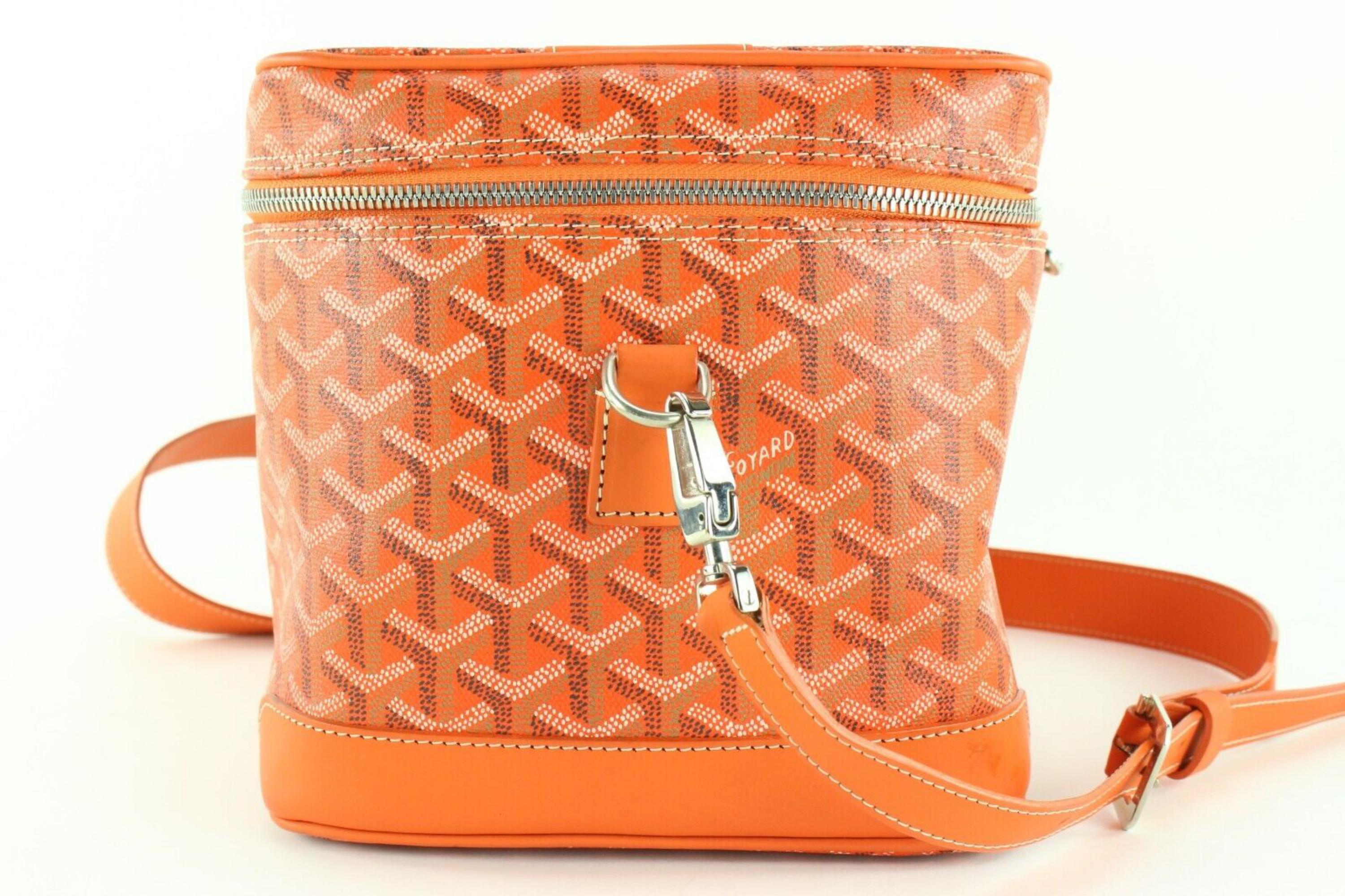 Women's Goyard Orange Cosmetic Train Case Vanity 1GY1101