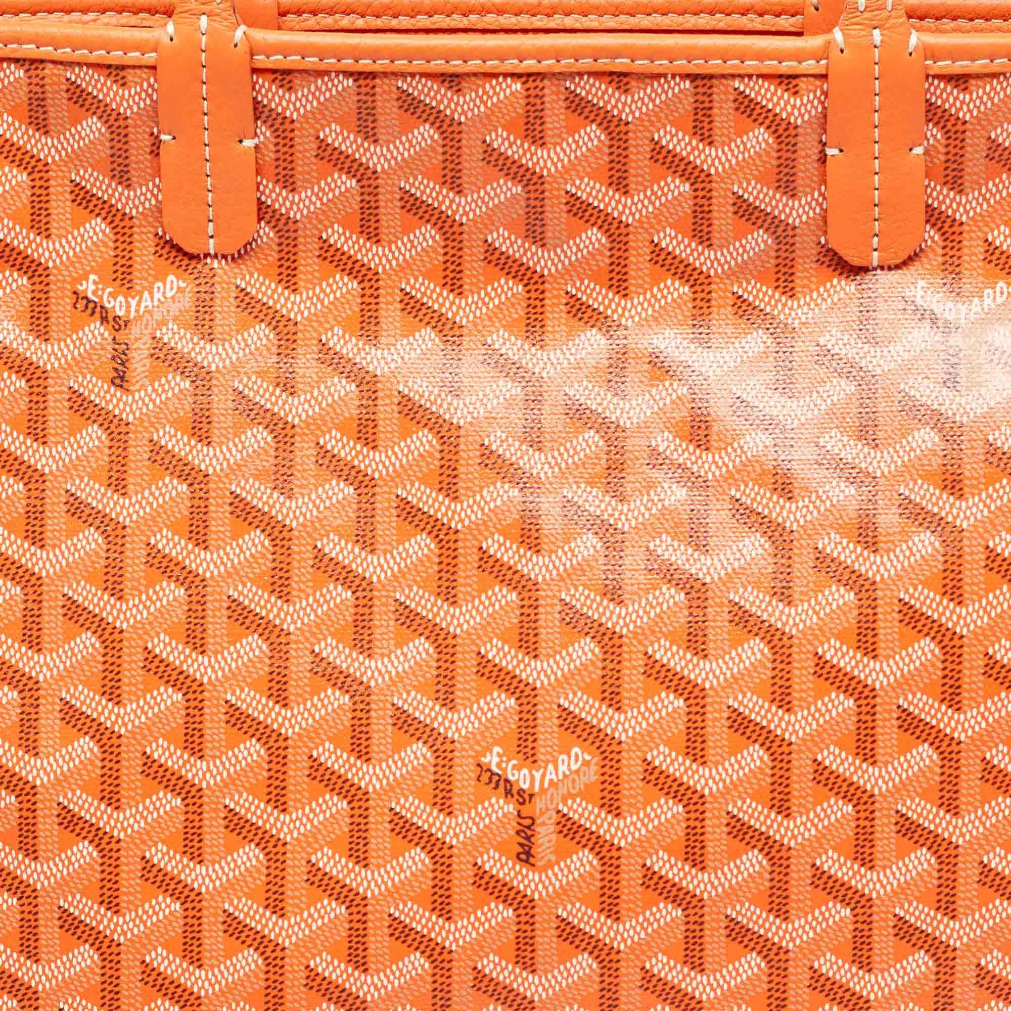 Goyard Orange Goyardine Coated Canvas and Leather Hardy PM Tote 1