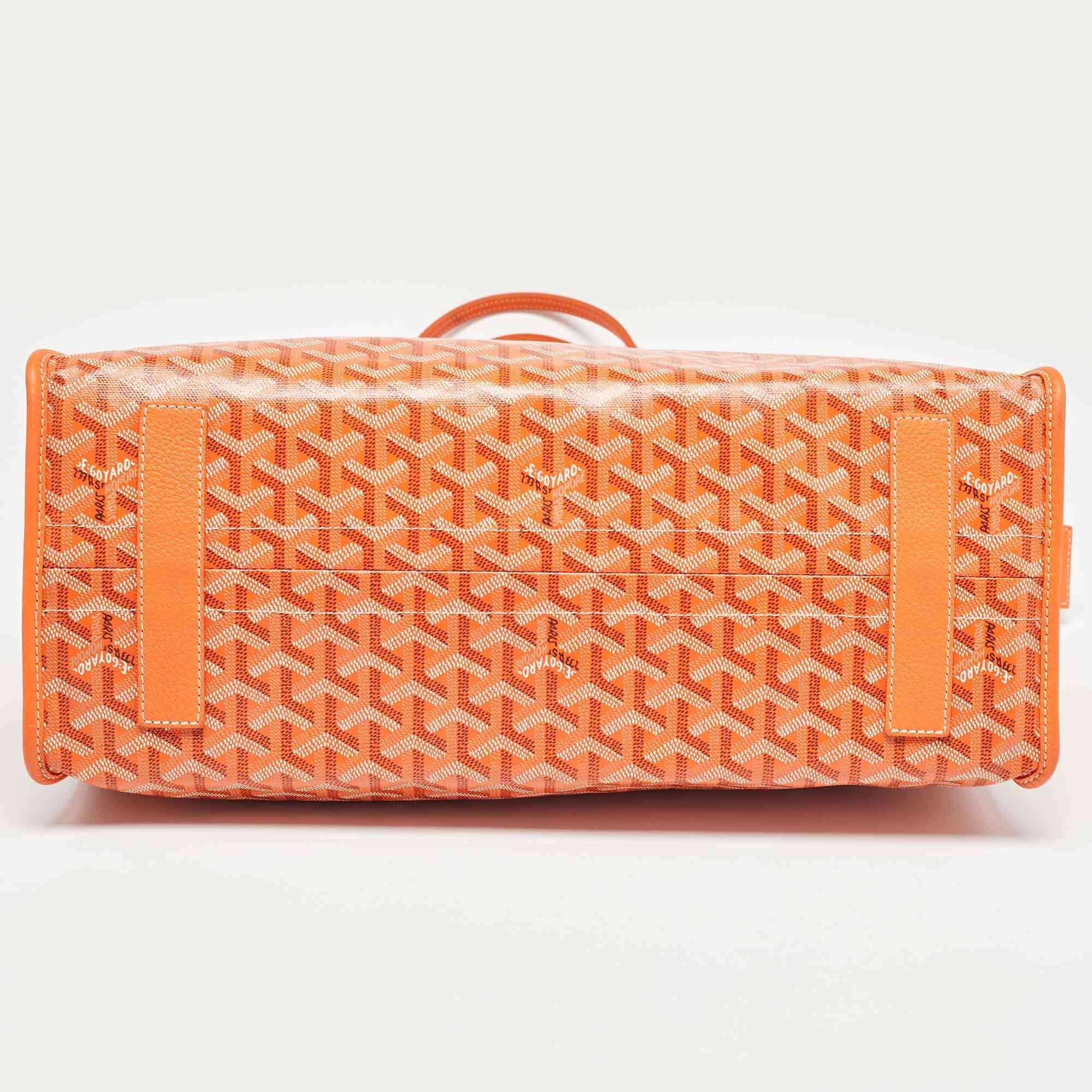 Goyard Orange Goyardine Coated Canvas and Leather Hardy PM Tote 3