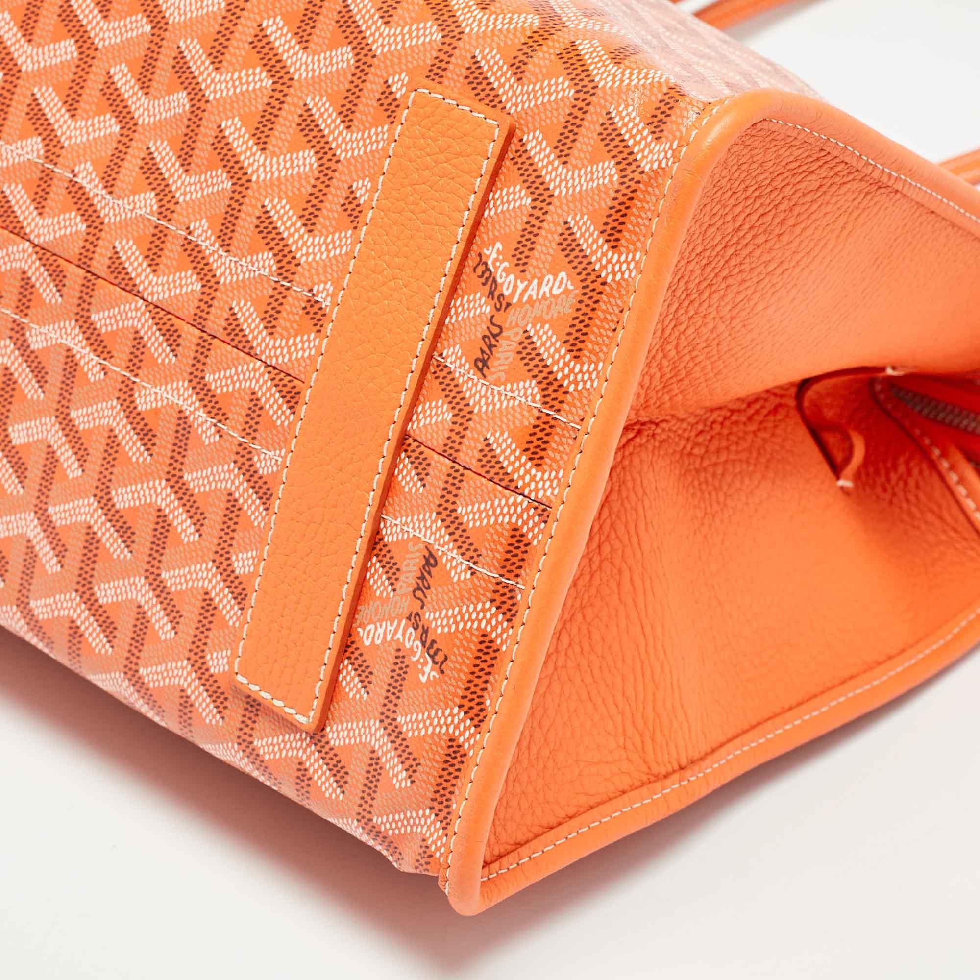 Goyard Orange Goyardine Coated Canvas and Leather Hardy PM Tote 5