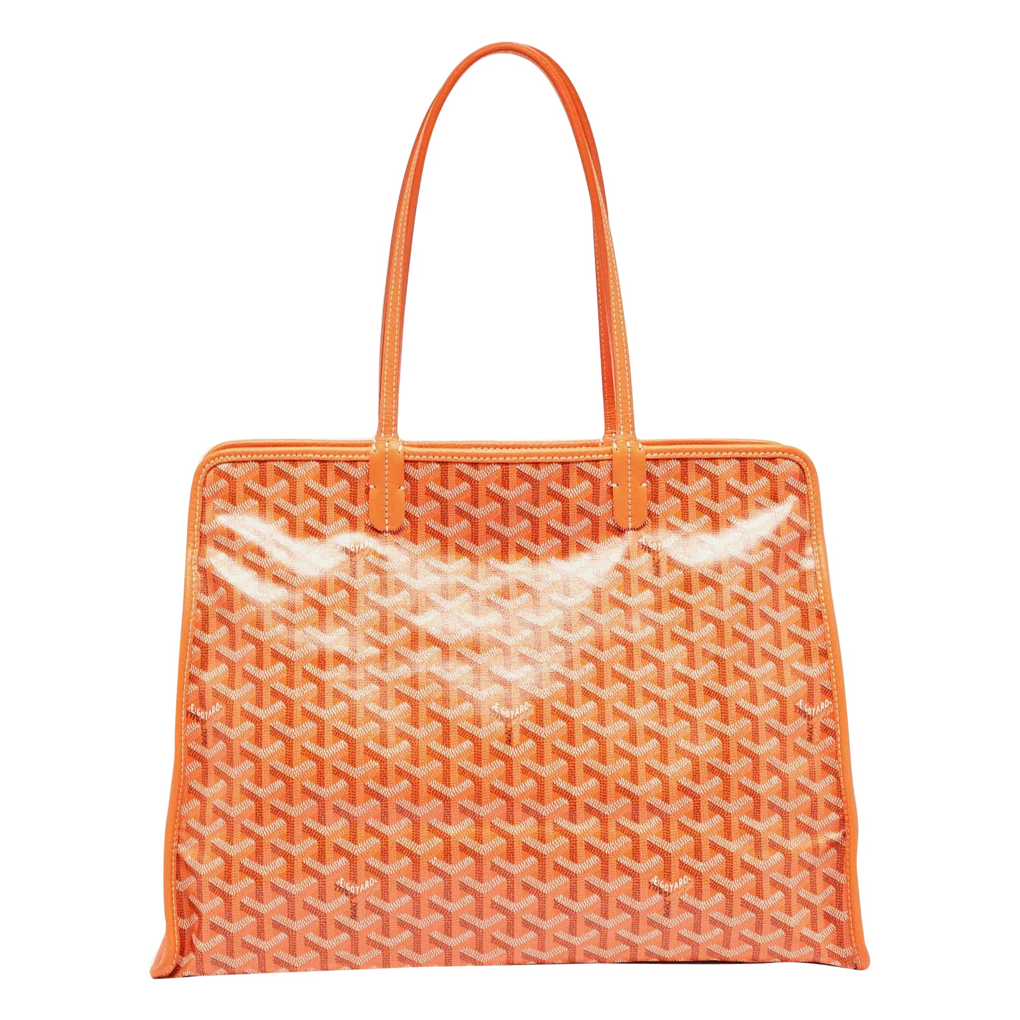 Goyard Orange Goyardine Coated Canvas and Leather Hardy PM Tote
