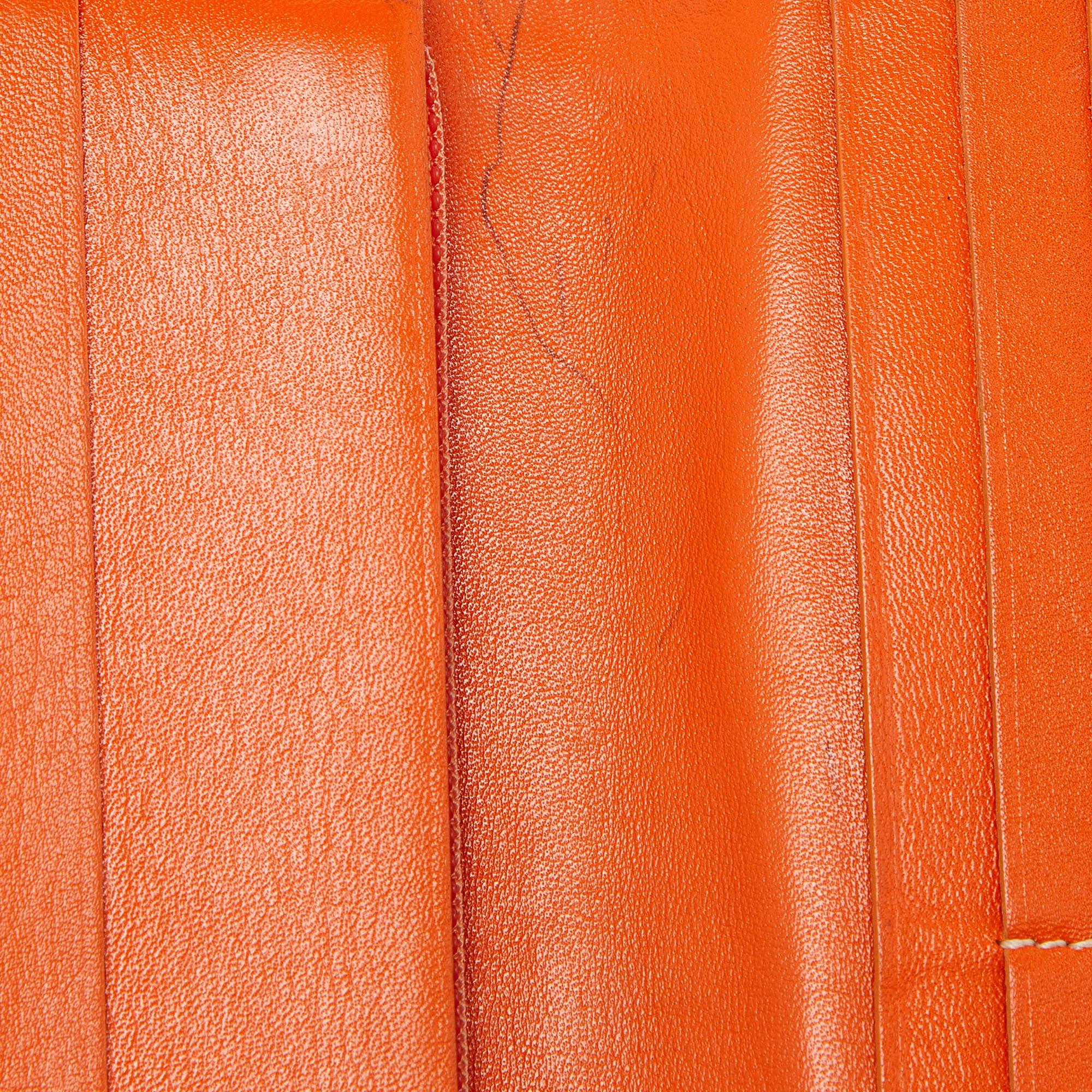 Goyard - Portefeuille Richelieu orange en toile enduite Goyardine et cuir en vente 7