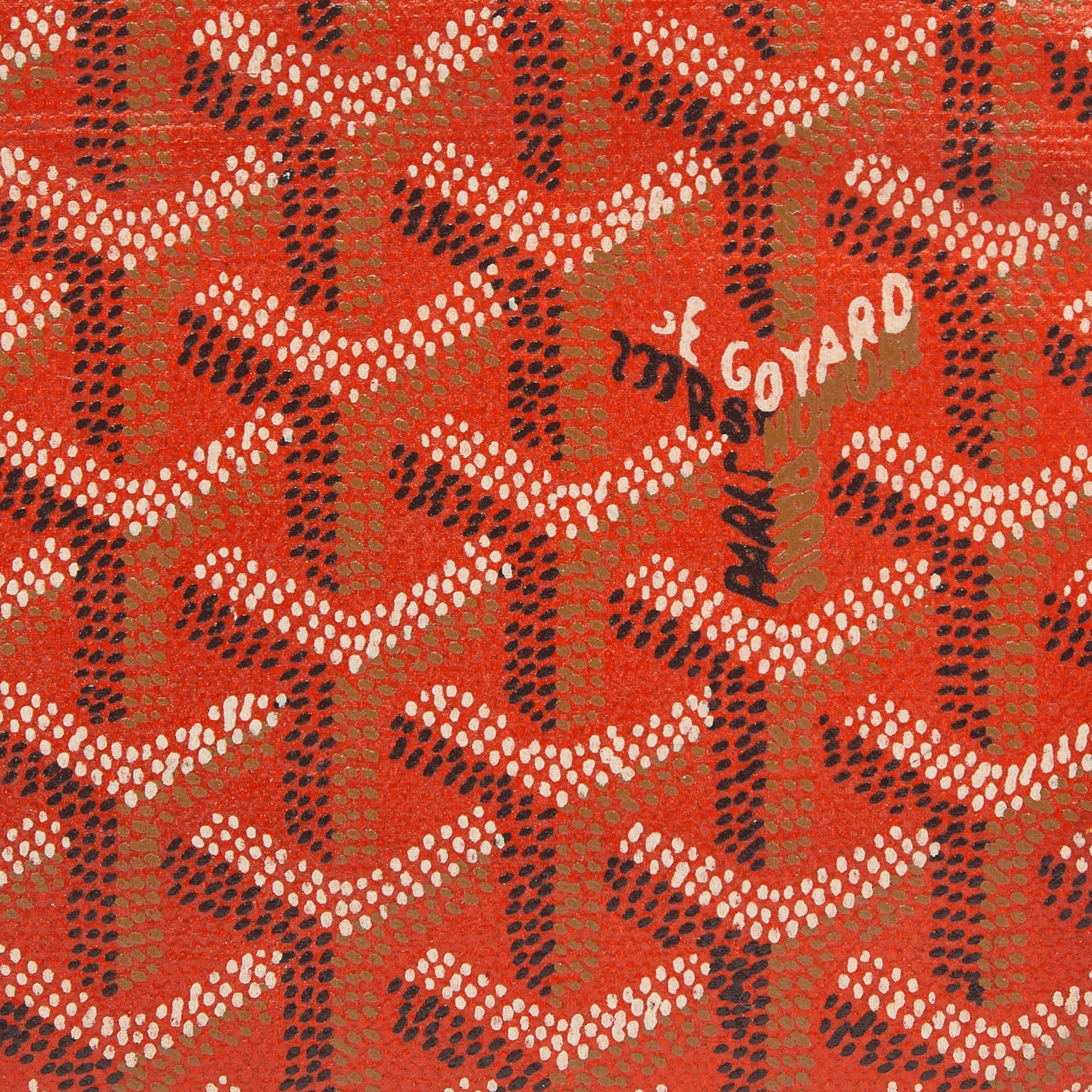 Goyard - Portefeuille Richelieu orange en toile enduite Goyardine et cuir Pour femmes en vente
