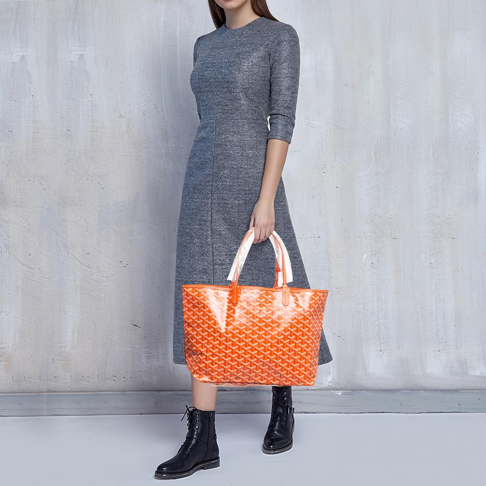 Bolso Goyard PM de piel y lona recubierta de Goyardine naranja Saint Louis en Excelente Estado en Dubai, Al Qouz 2