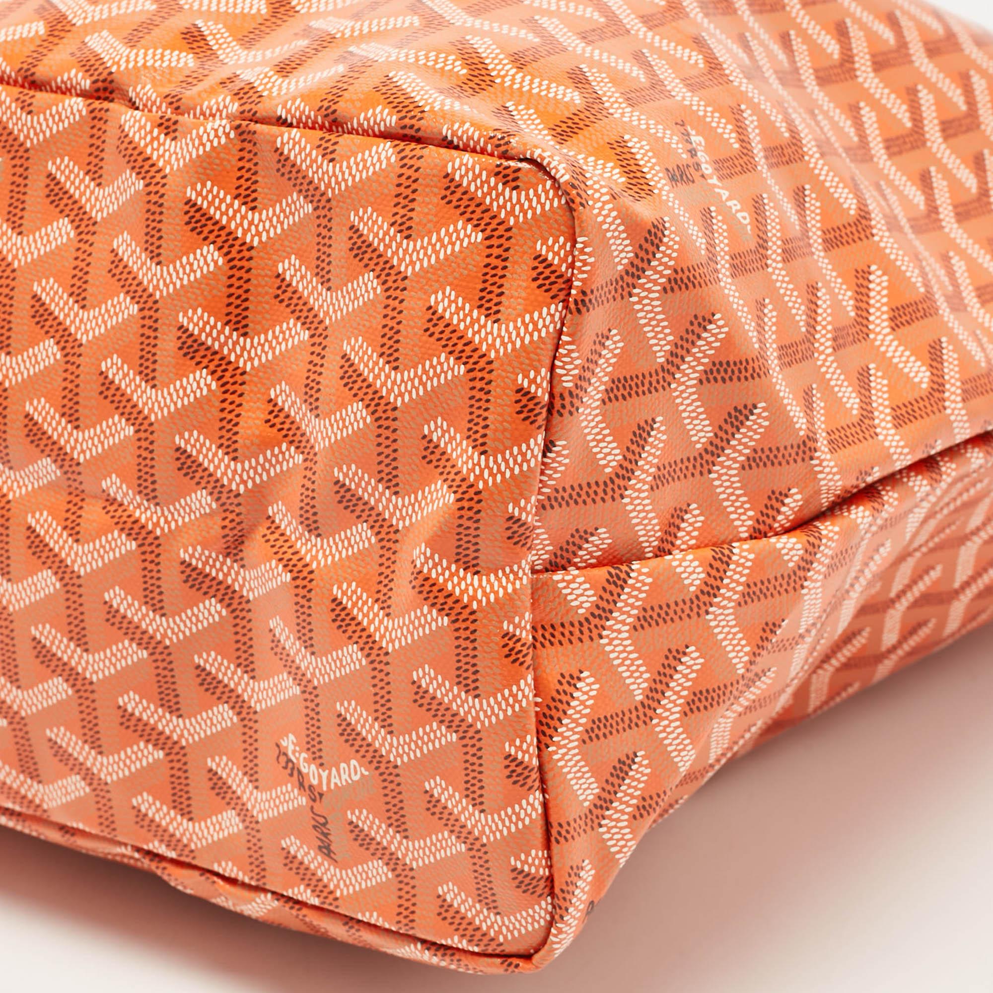 Goyard Orange Goyardine Coated Canvas and Leather Saint Louis PM Tote 5