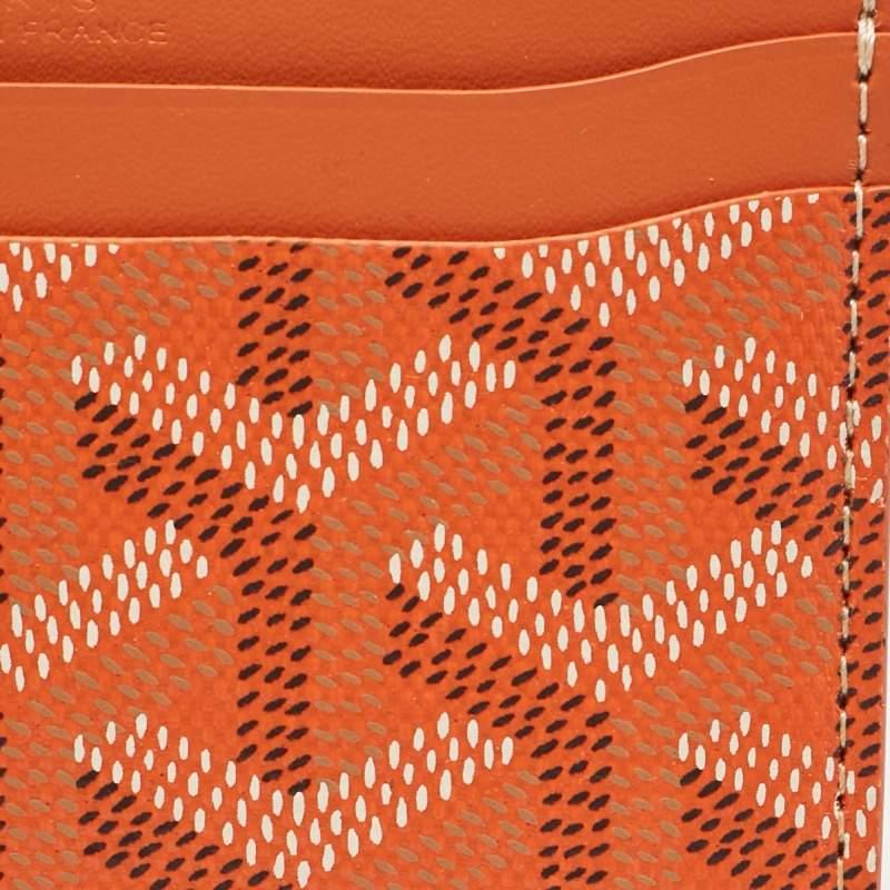 Goyard Orange Goyardine Coated Canvas and Leather Saint Sulpice Card Holder For Sale 1