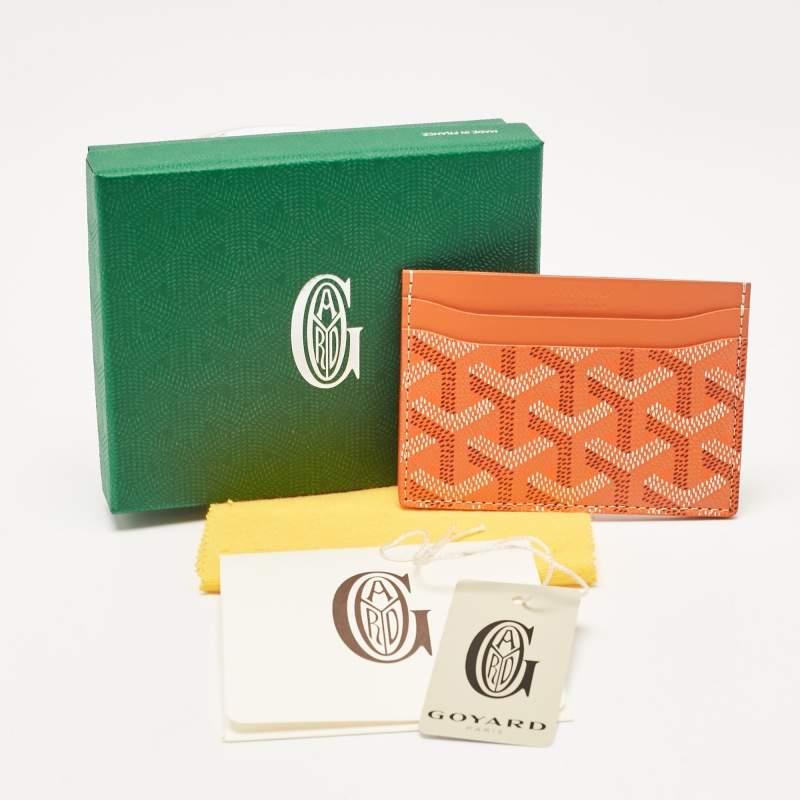Goyard Orange Goyardine Coated Canvas and Leather Saint Sulpice Card Holder For Sale 2