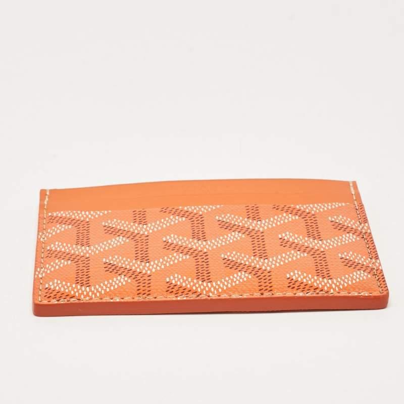 Goyard Orange Goyardine Coated Canvas and Leather Saint Sulpice Card Holder For Sale 3
