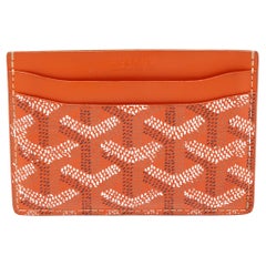 Goyard Porte-cartes Saint Sulpice orange en toile et cuir enduite de goyardine