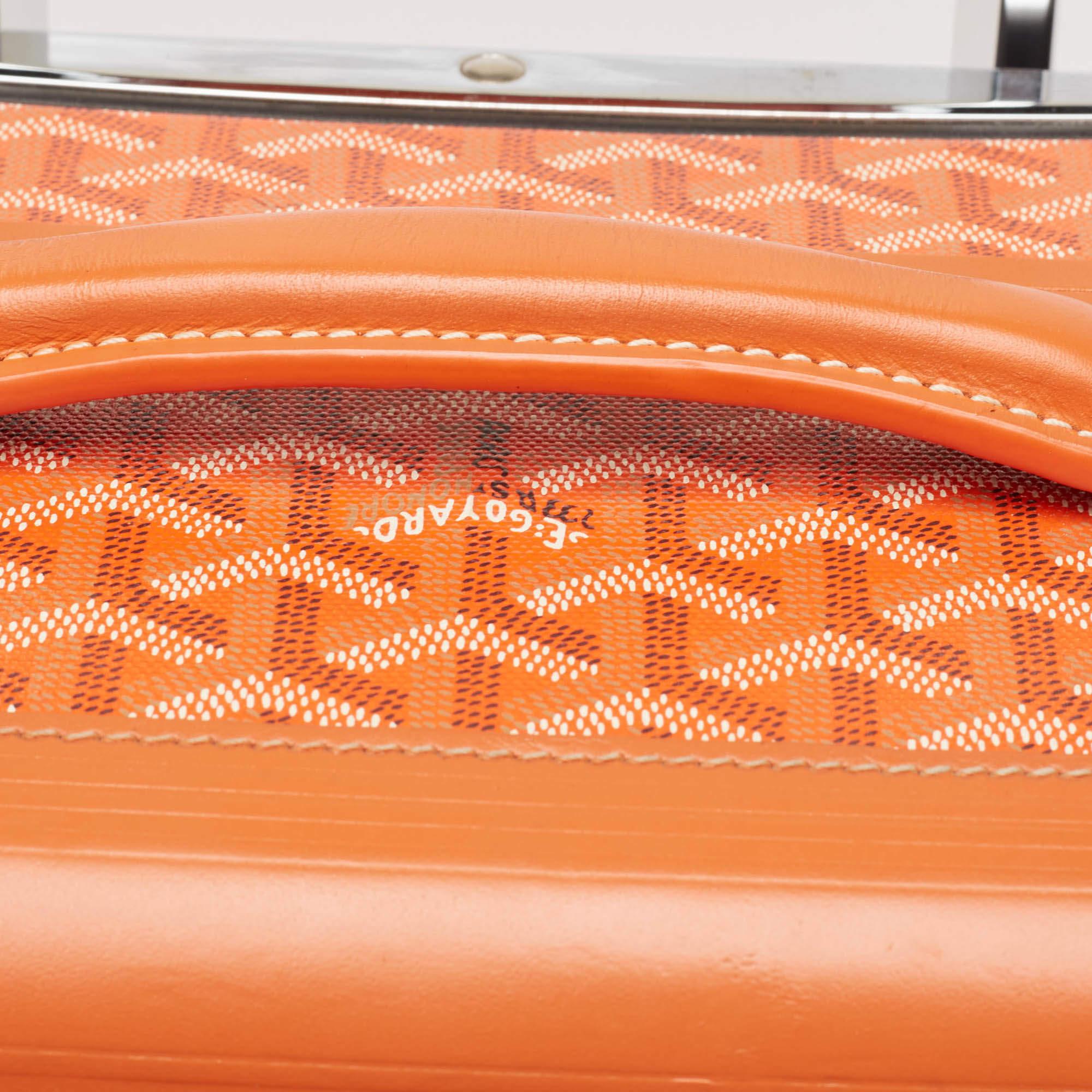 Goyard Orange Goyardine Coated Canvas Bourget PM Trolley Case 3