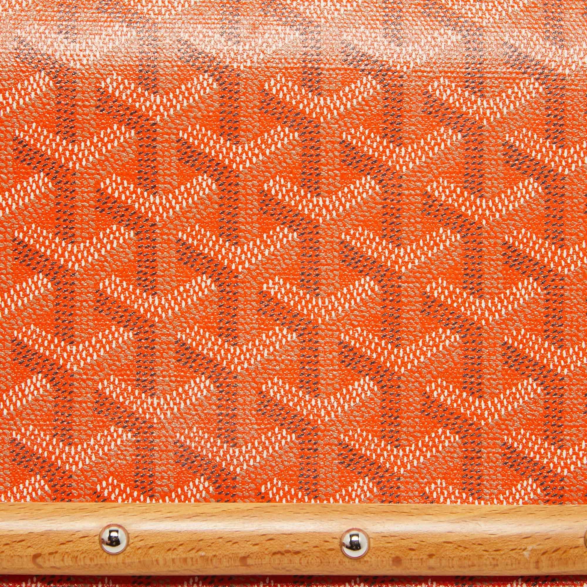 Goyard Orange Goyardine Coated Canvas Monte Carlo Bois Clutch 1