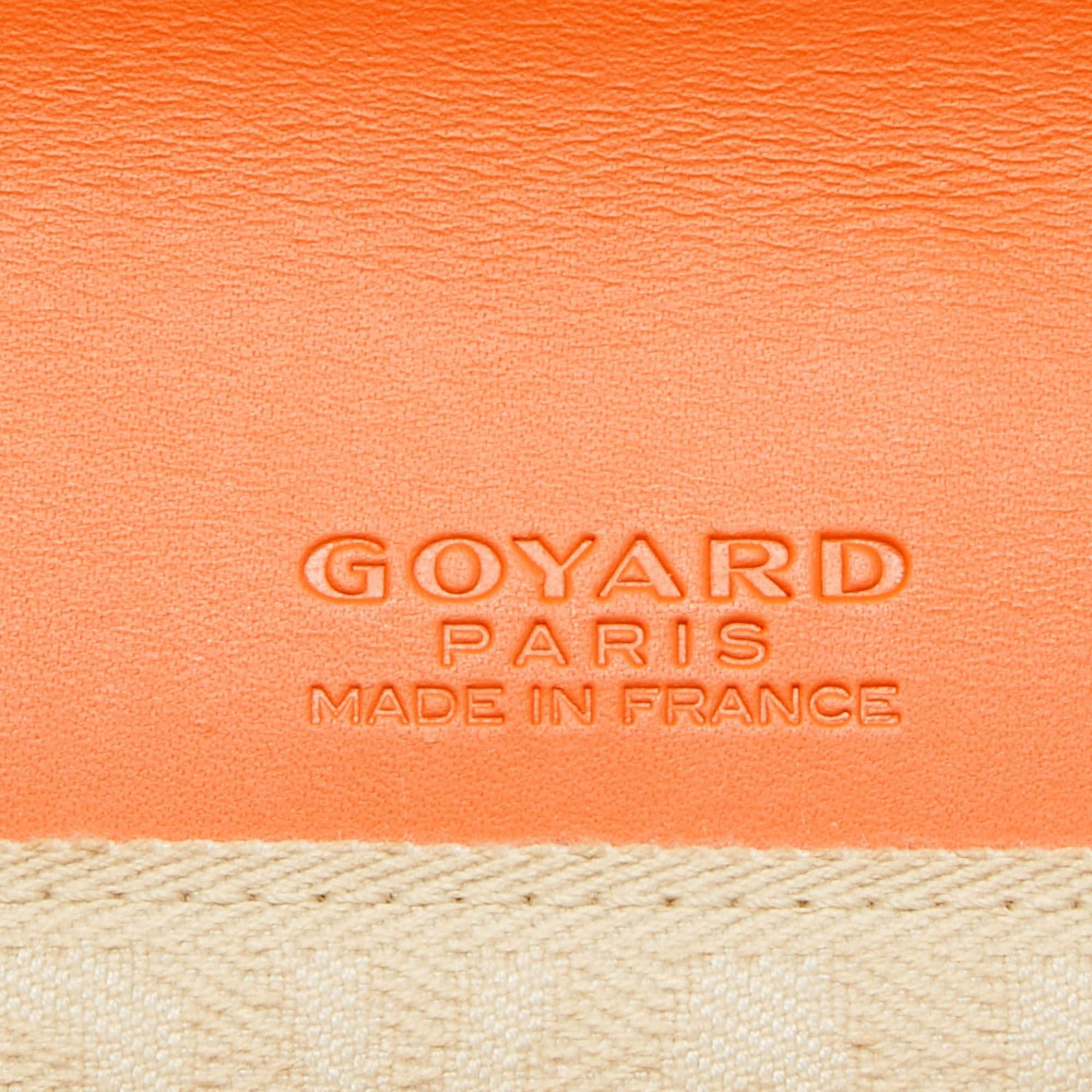 Goyard Orange Goyardine Coated Canvas Monte Carlo Bois Clutch 3