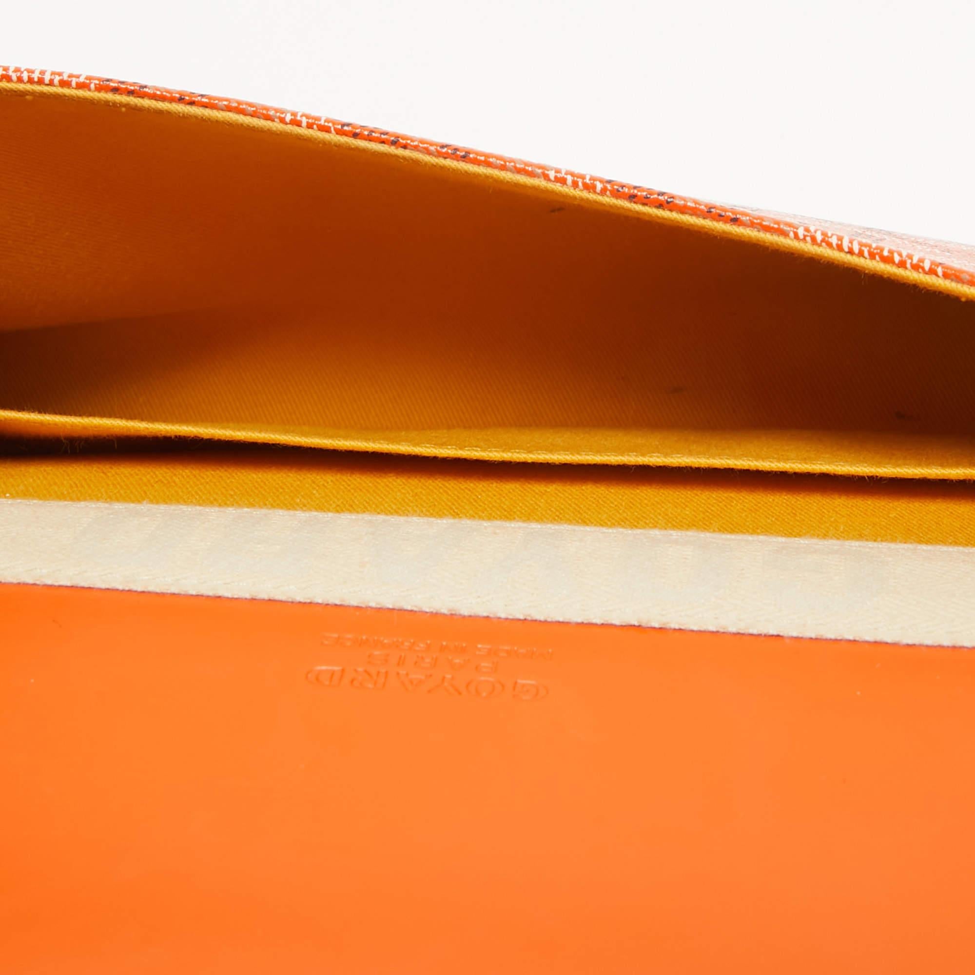 Goyard Orange Goyardine Coated Canvas Monte Carlo Bois Clutch 4