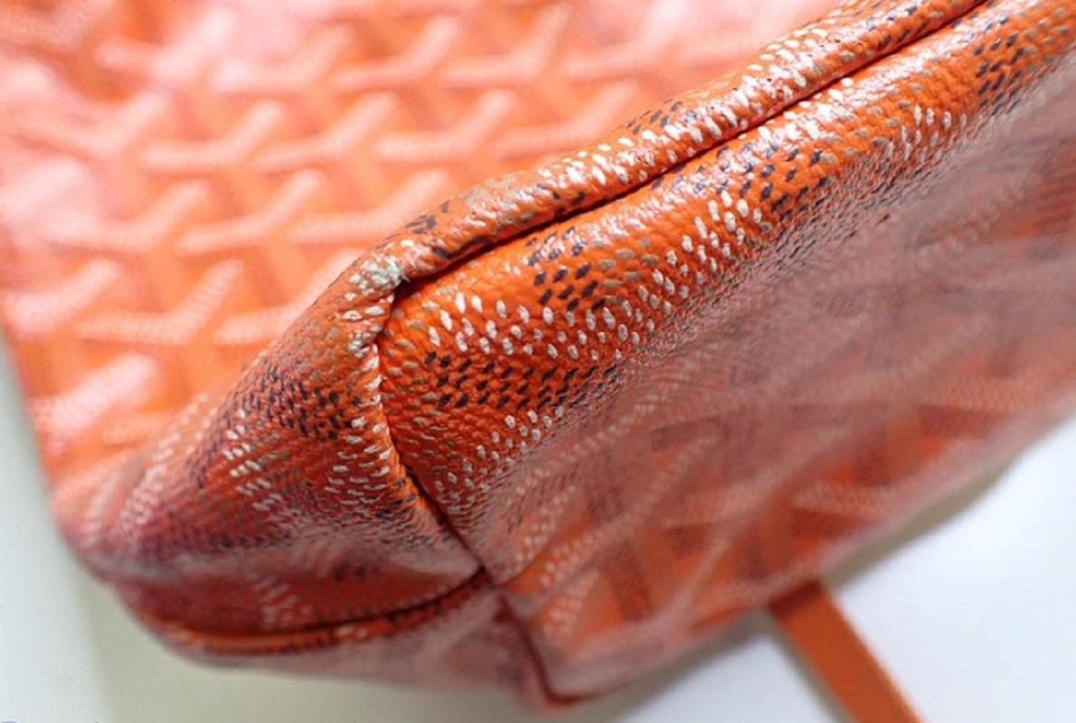 Goyard Orange Goyardine Coated Canvas St. Louis Mini Tote Bag For
