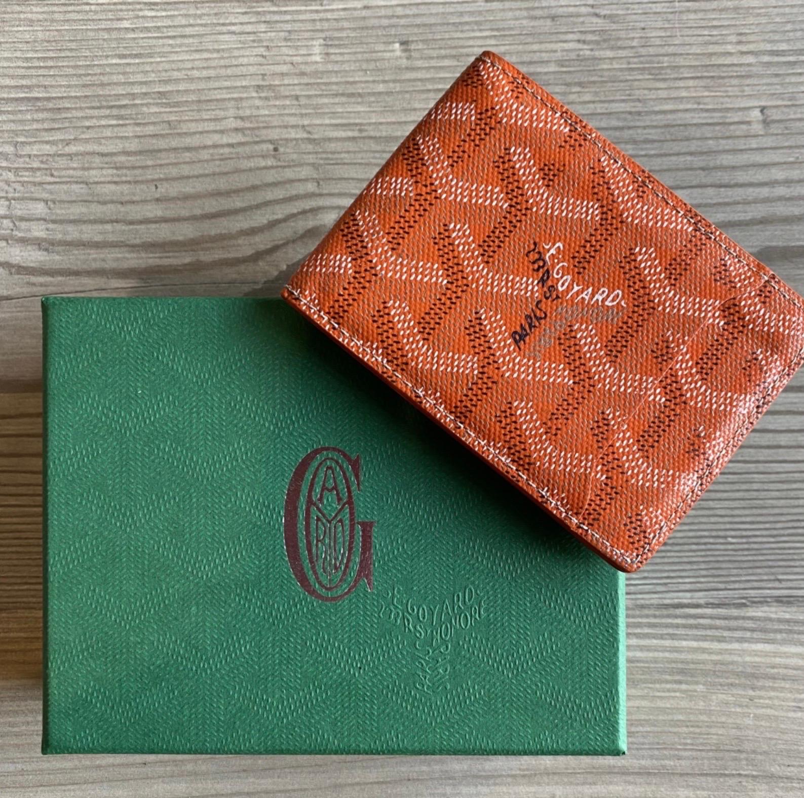 Goyard orange leather Card Holder For Sale 1