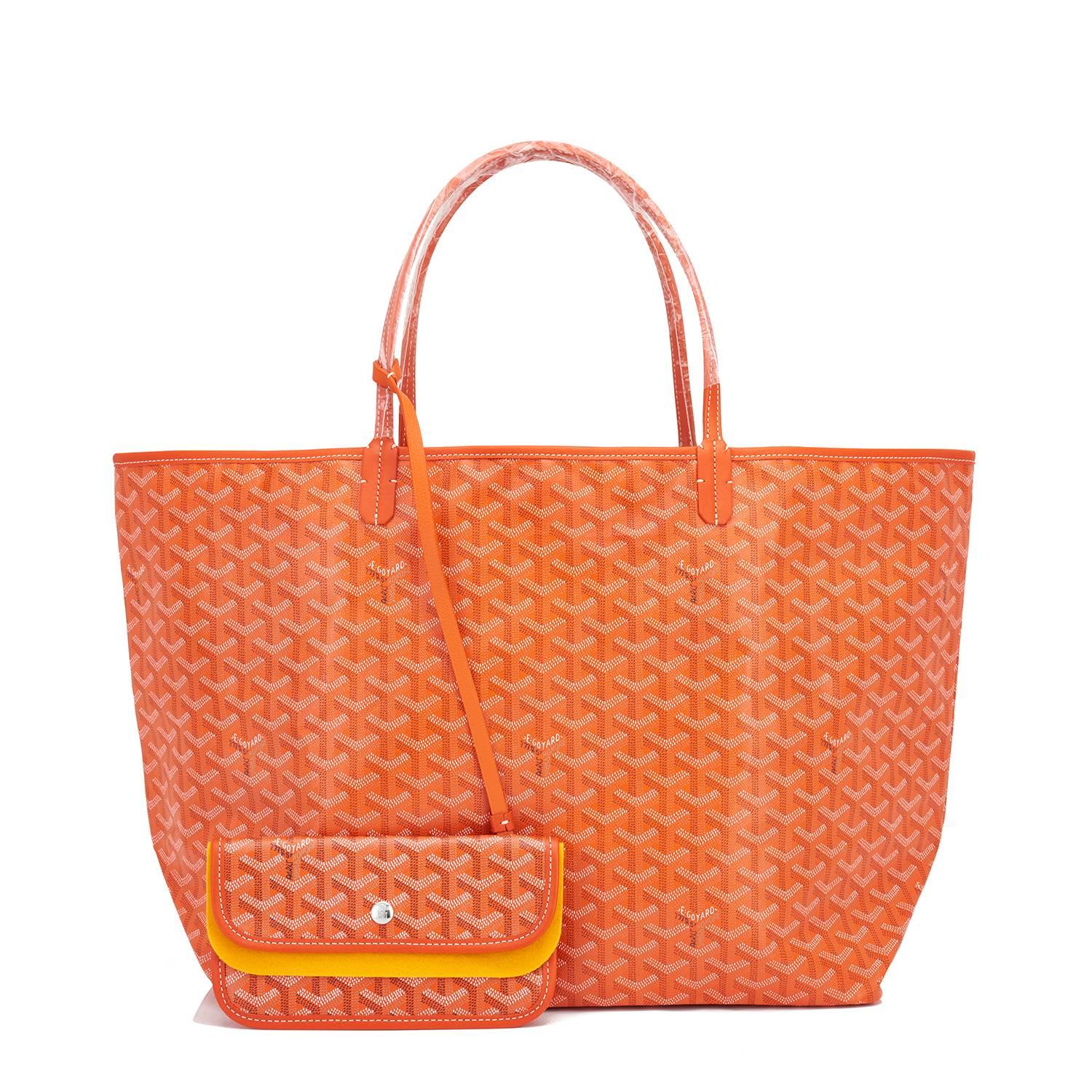 Goyard Orange St Louis GM Chevron Tote Bag New Gift In New Condition For Sale In New York, NY